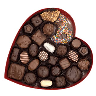 Photo of Polka Dot Gourmet Chocolate Heart Box 8 oz