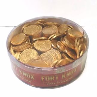 Photo of Gold Coins Chocolate Foiled Ft Knox 180 ct Tub