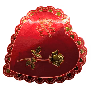 Photo of Gold Rose Gourmet Chocolates Heart Box 8 oz
