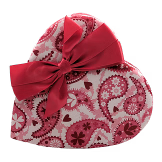 Photo of Pink Paisley Gourmet Chocolates Heart Box 8 oz