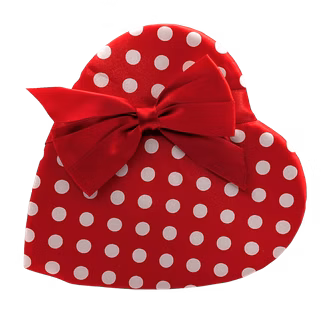 Photo of Polka Dot Gourmet Chocolate Heart Box 8 oz