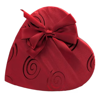 Photo of Red Swirl Gourmet Chocolates Heart Box 8 oz