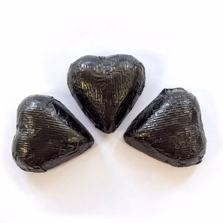 Photo of Hearts Black Foiled Milk Chocolate 7 oz