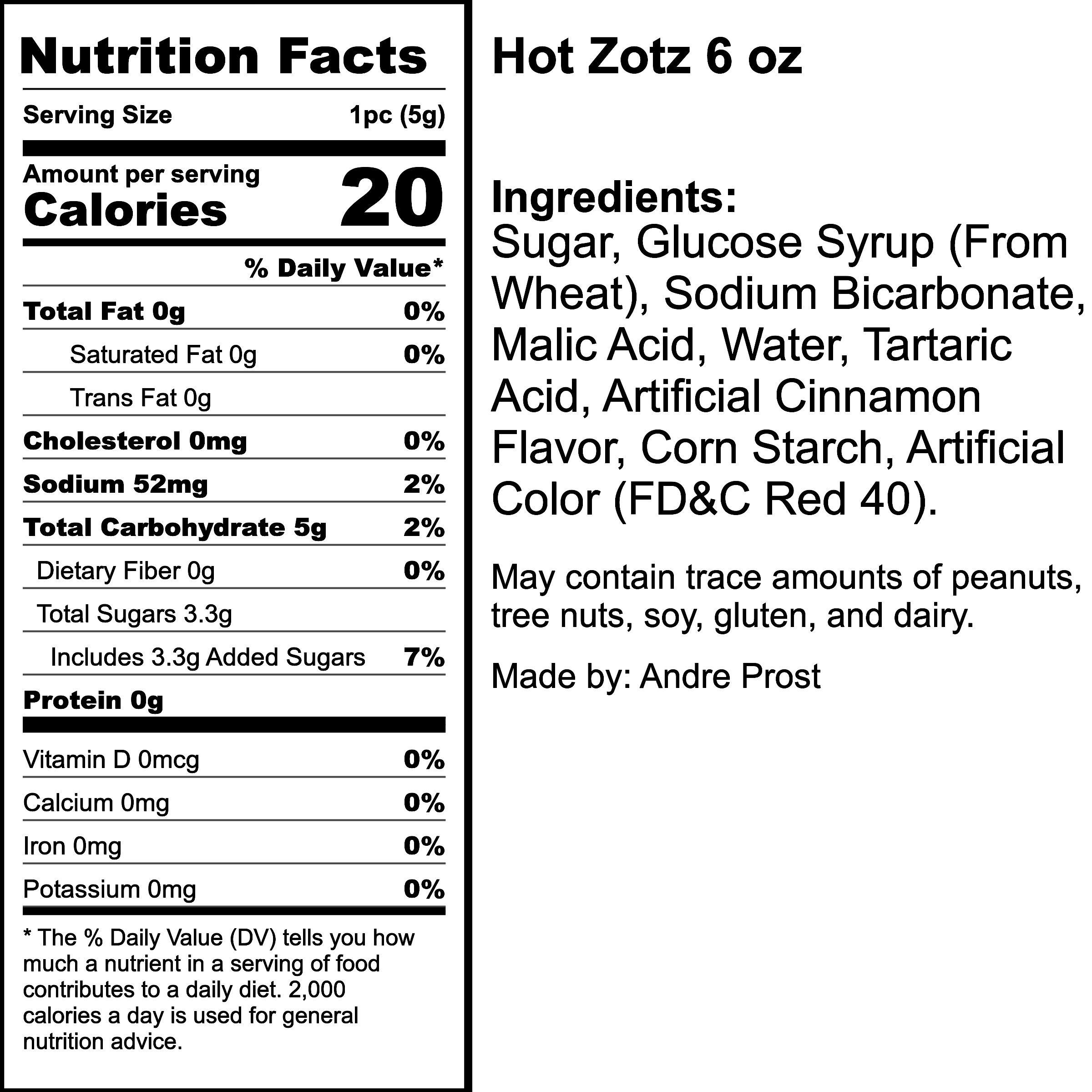 Nutrition Label