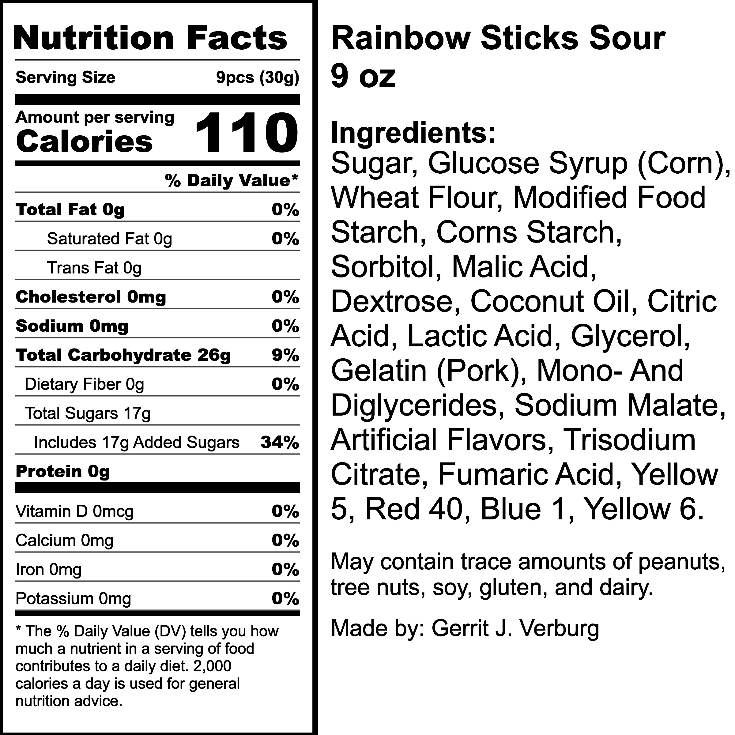 Nutrition Label
