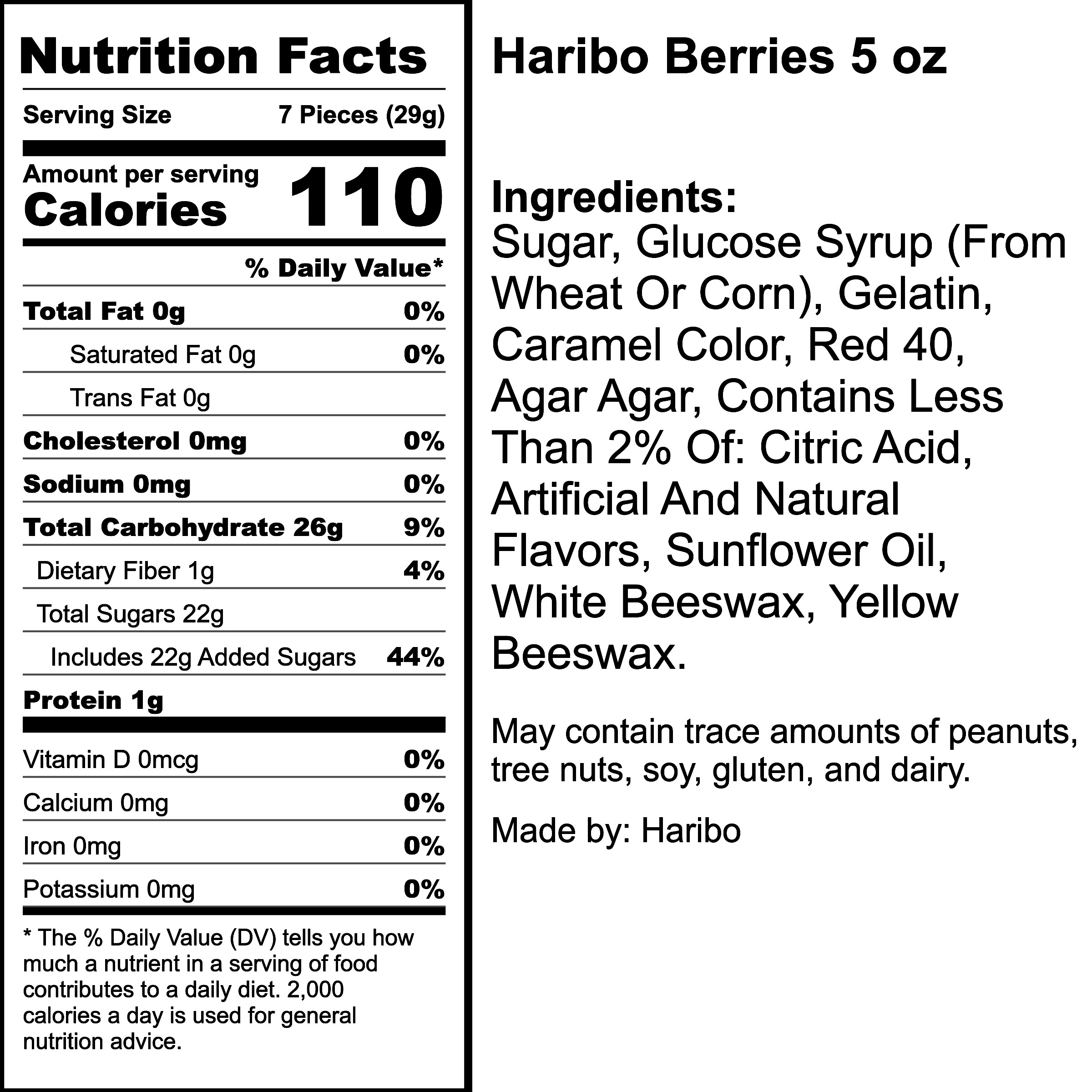 Nutrition Label