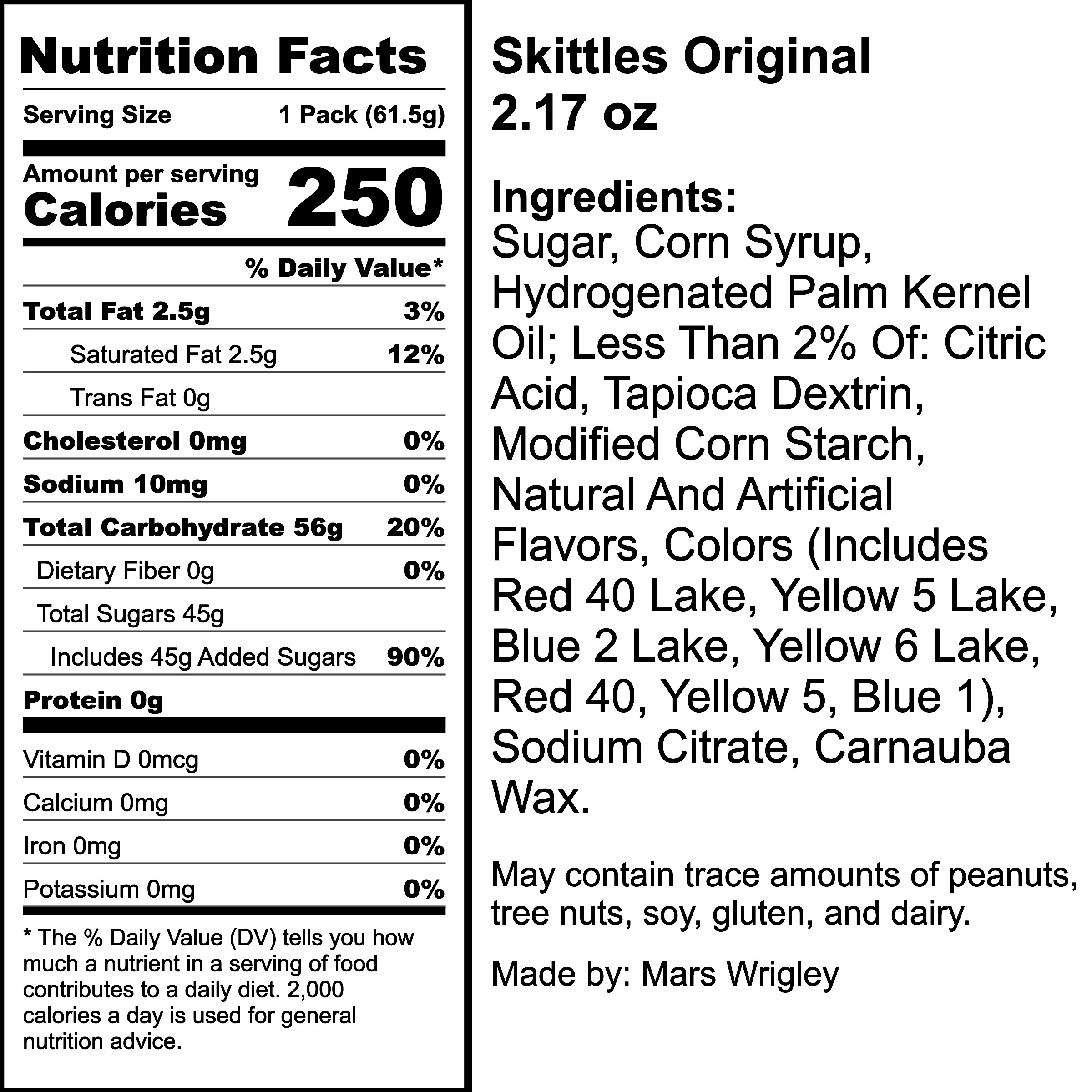 Nutrition Label