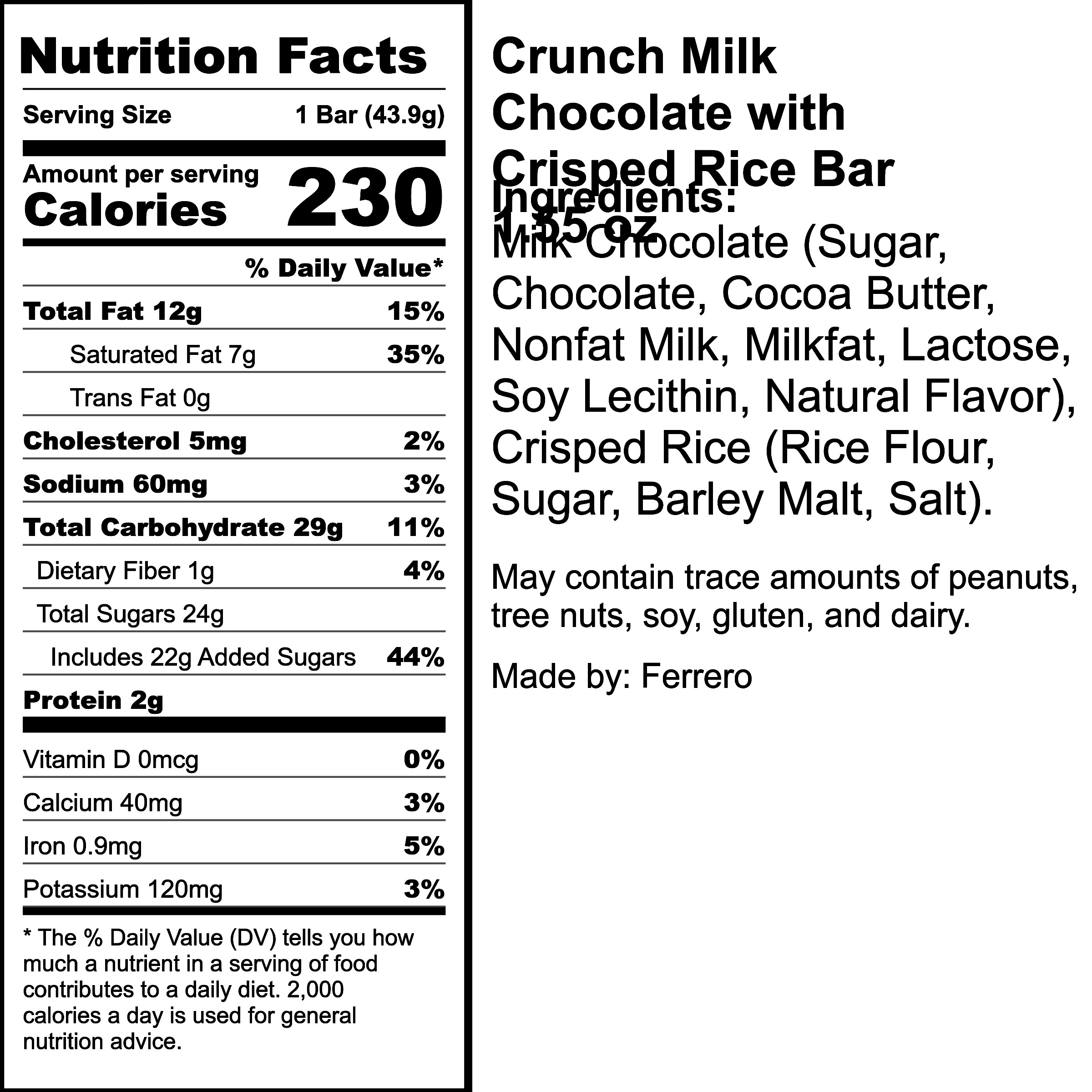 Nutrition Label