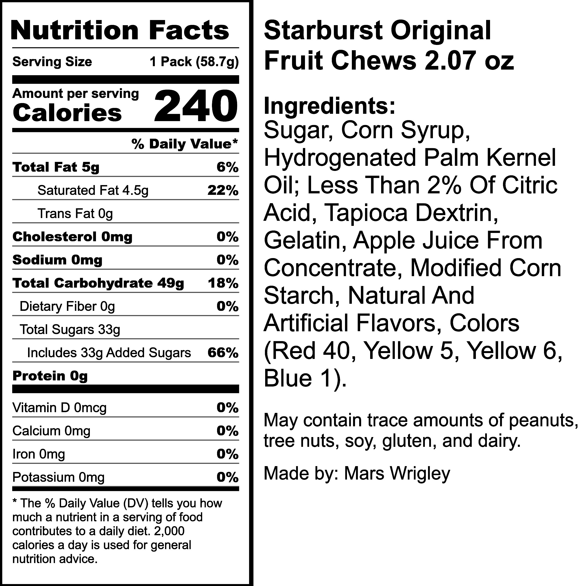 Nutrition Label