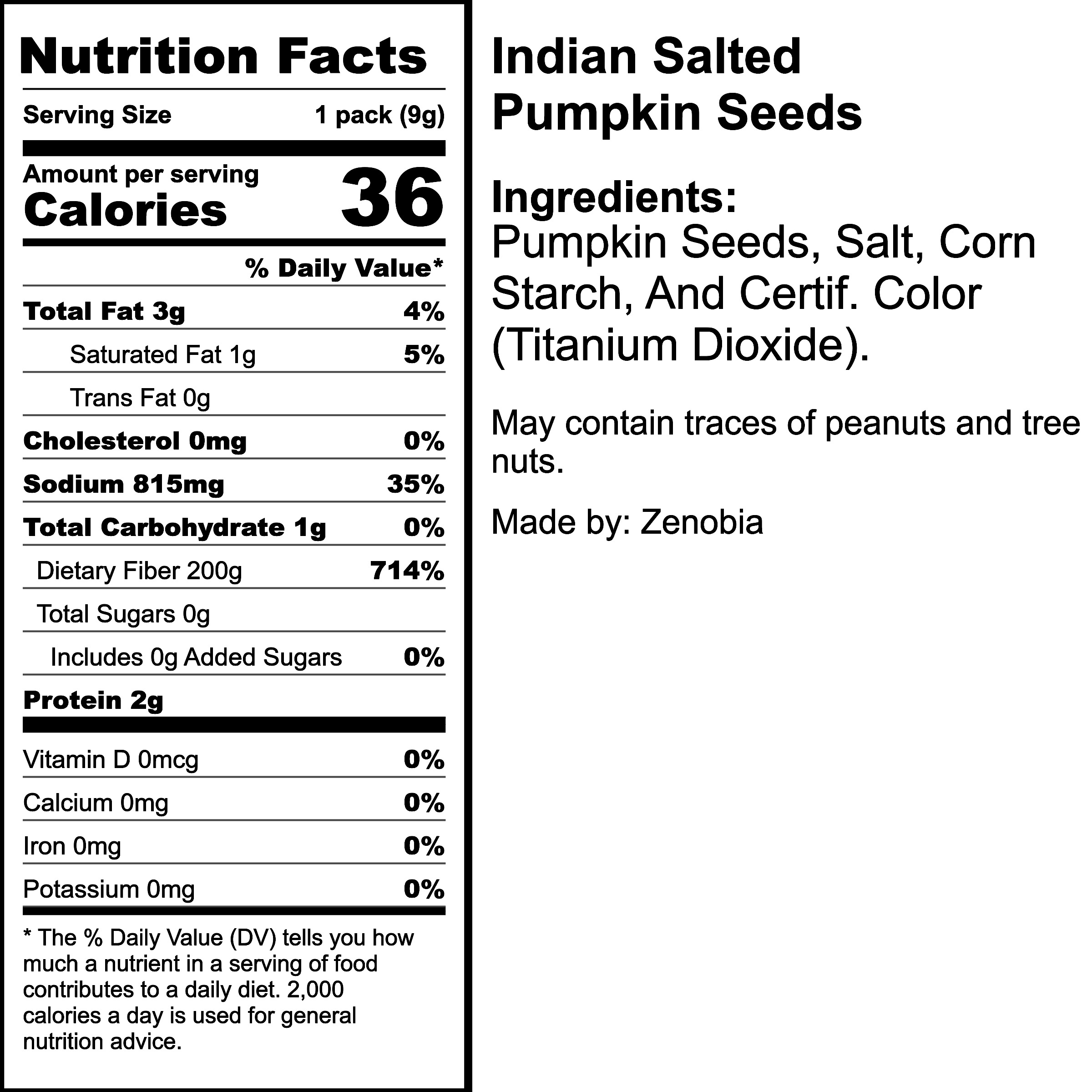 Nutrition Label