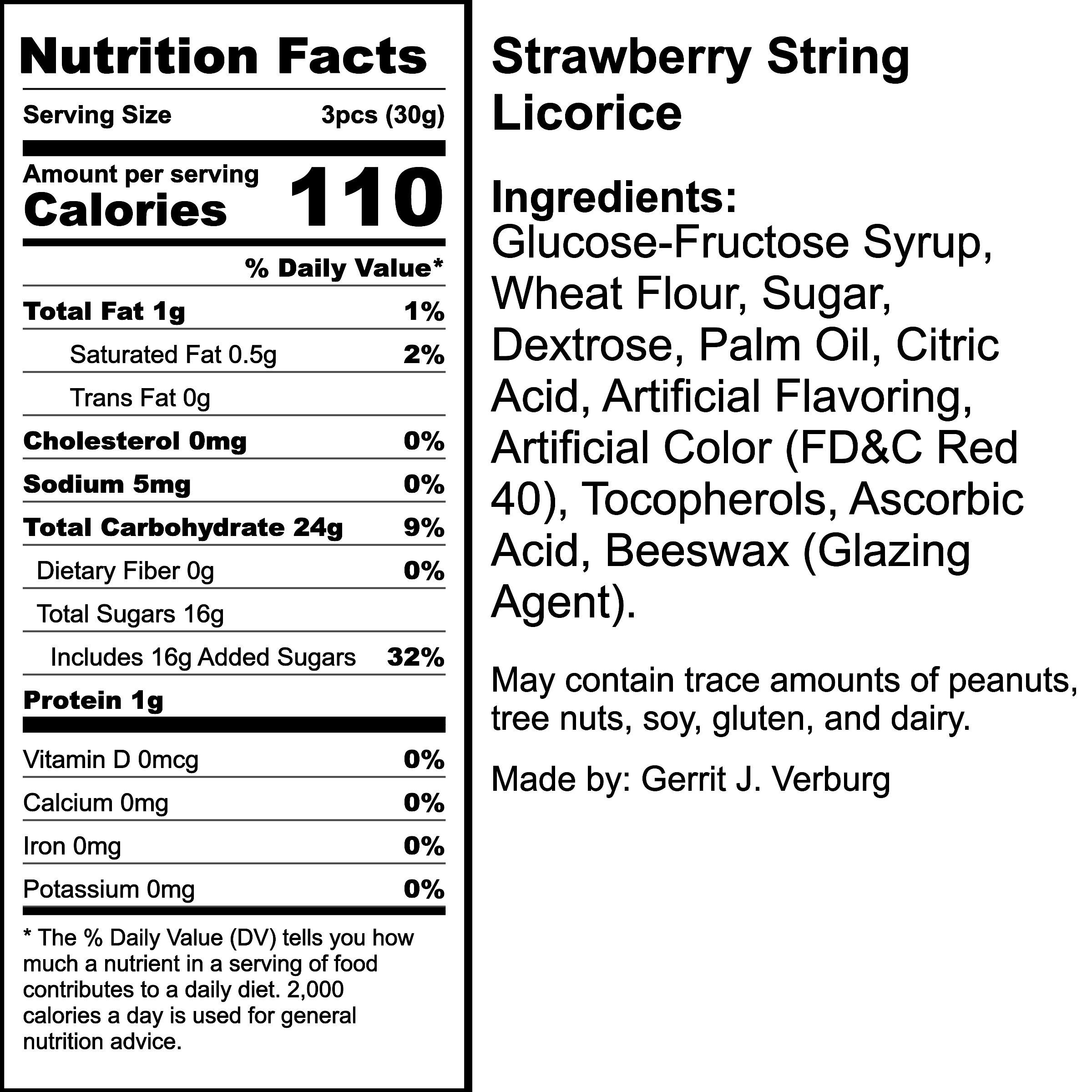 Nutrition Label