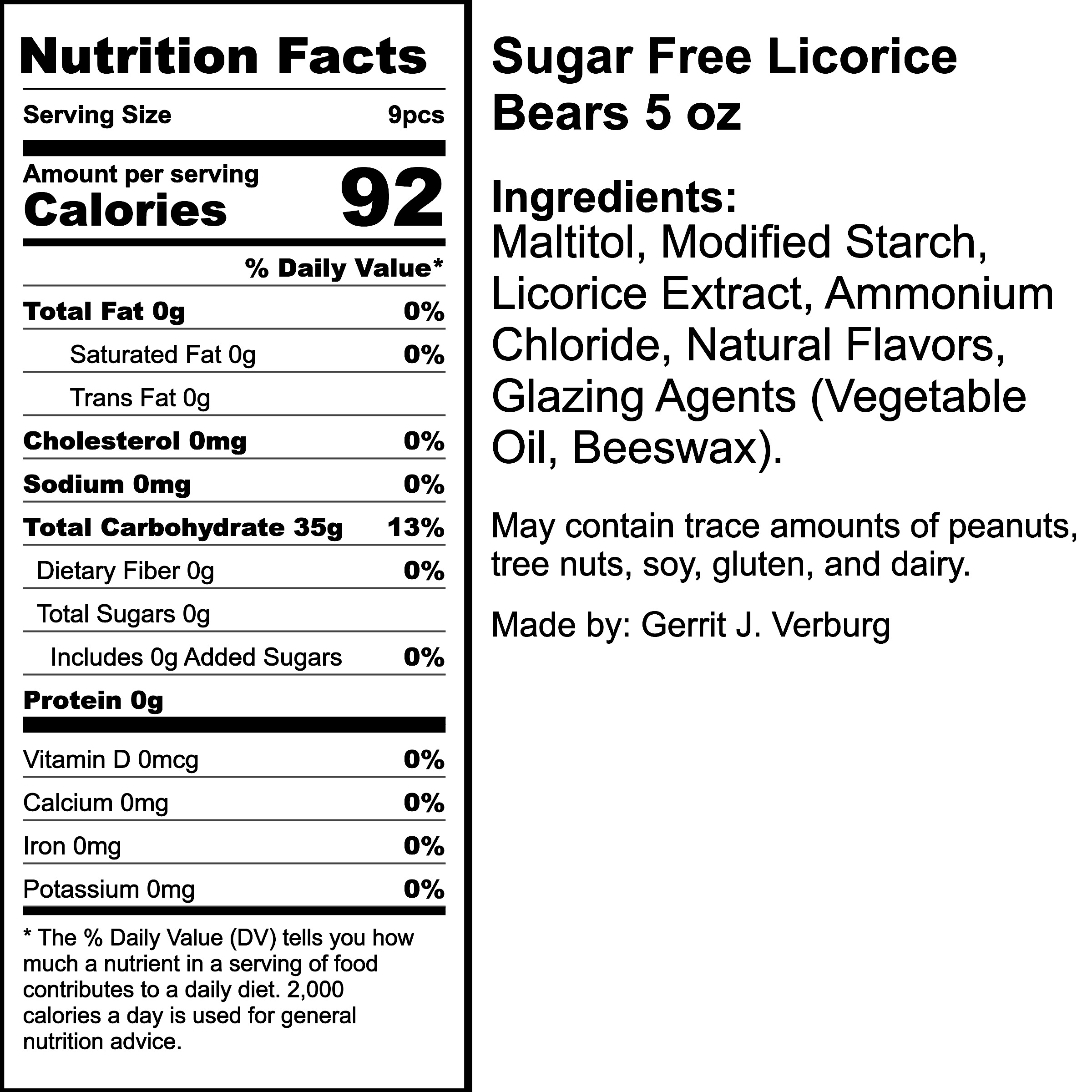 Nutrition Label