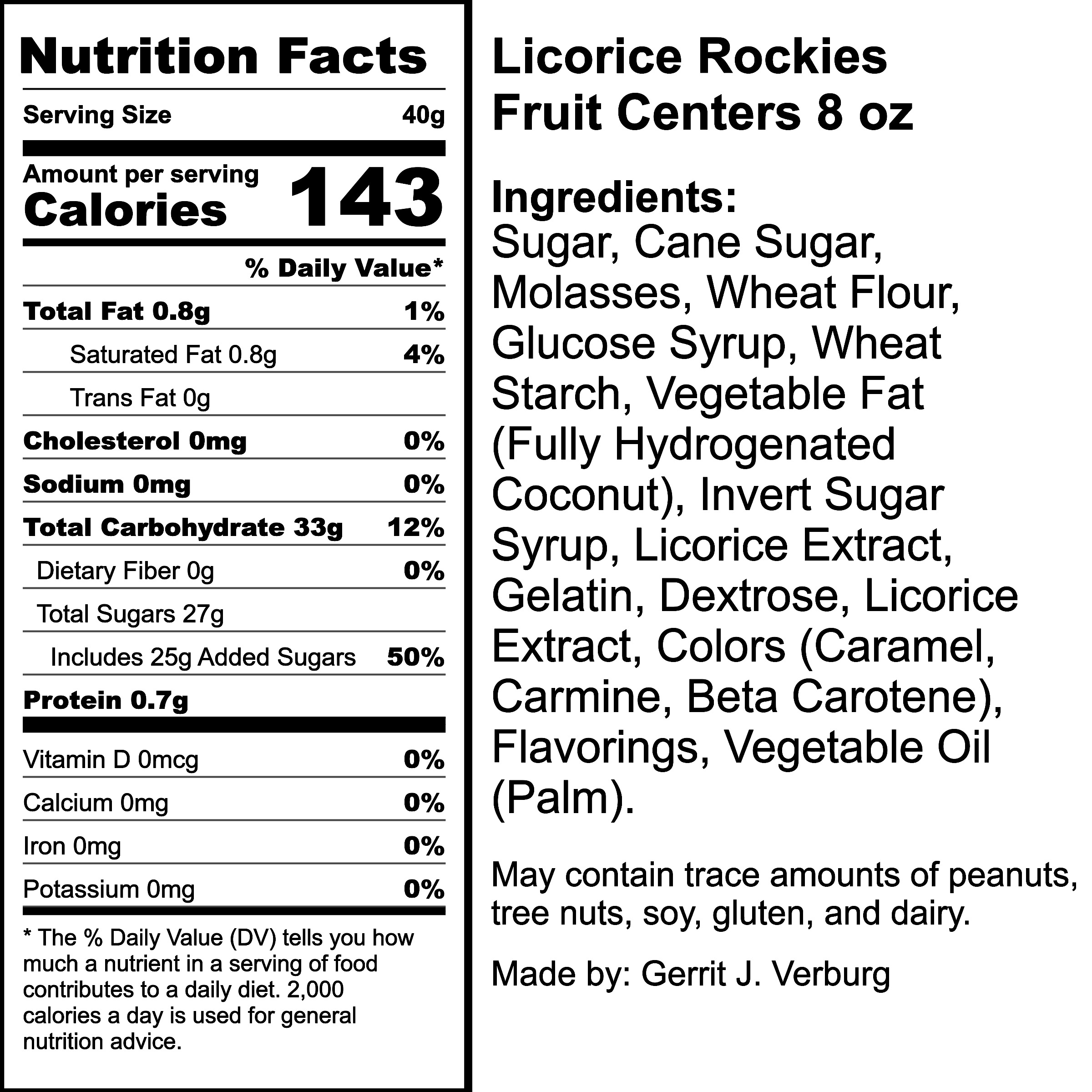 Nutrition Label