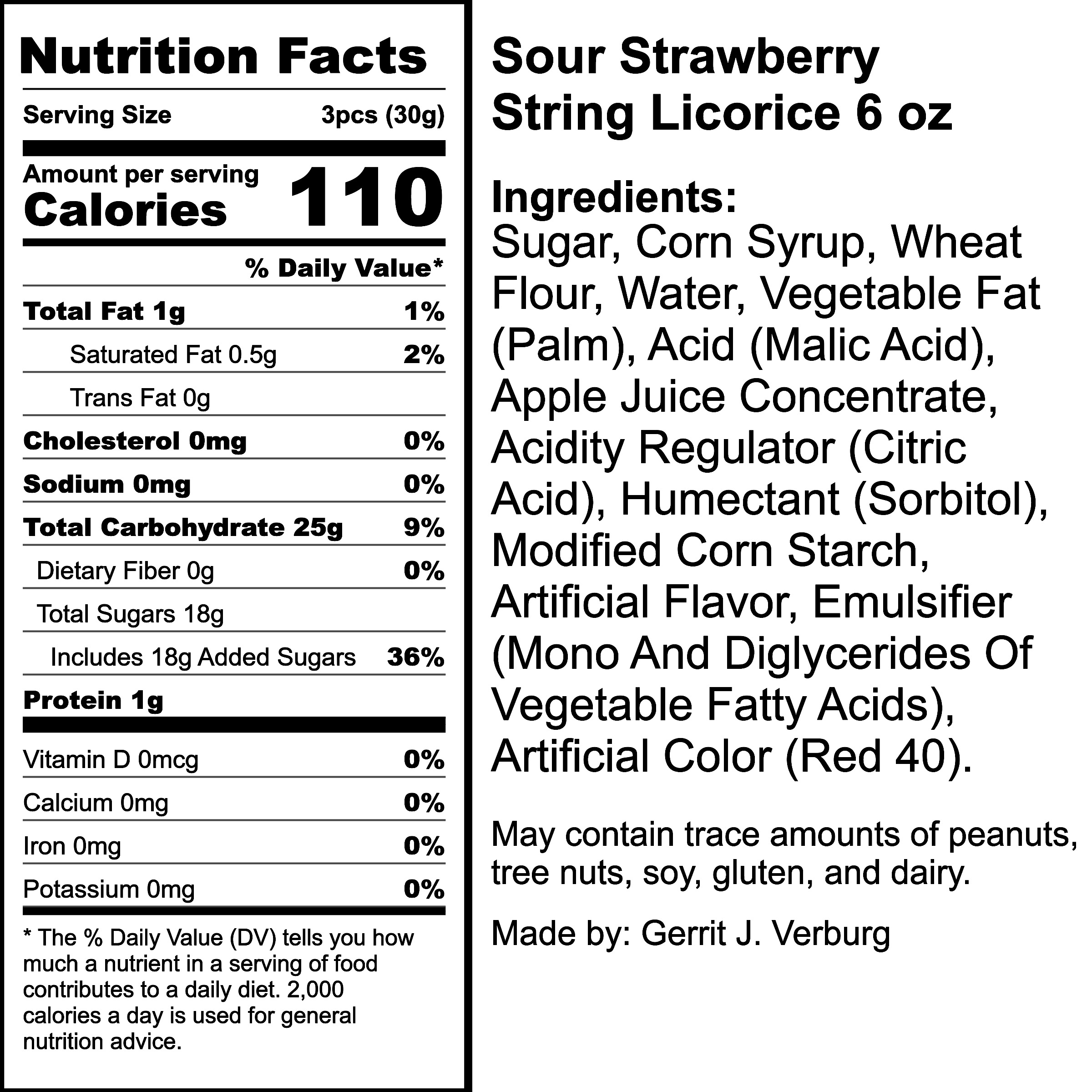 Nutrition Label