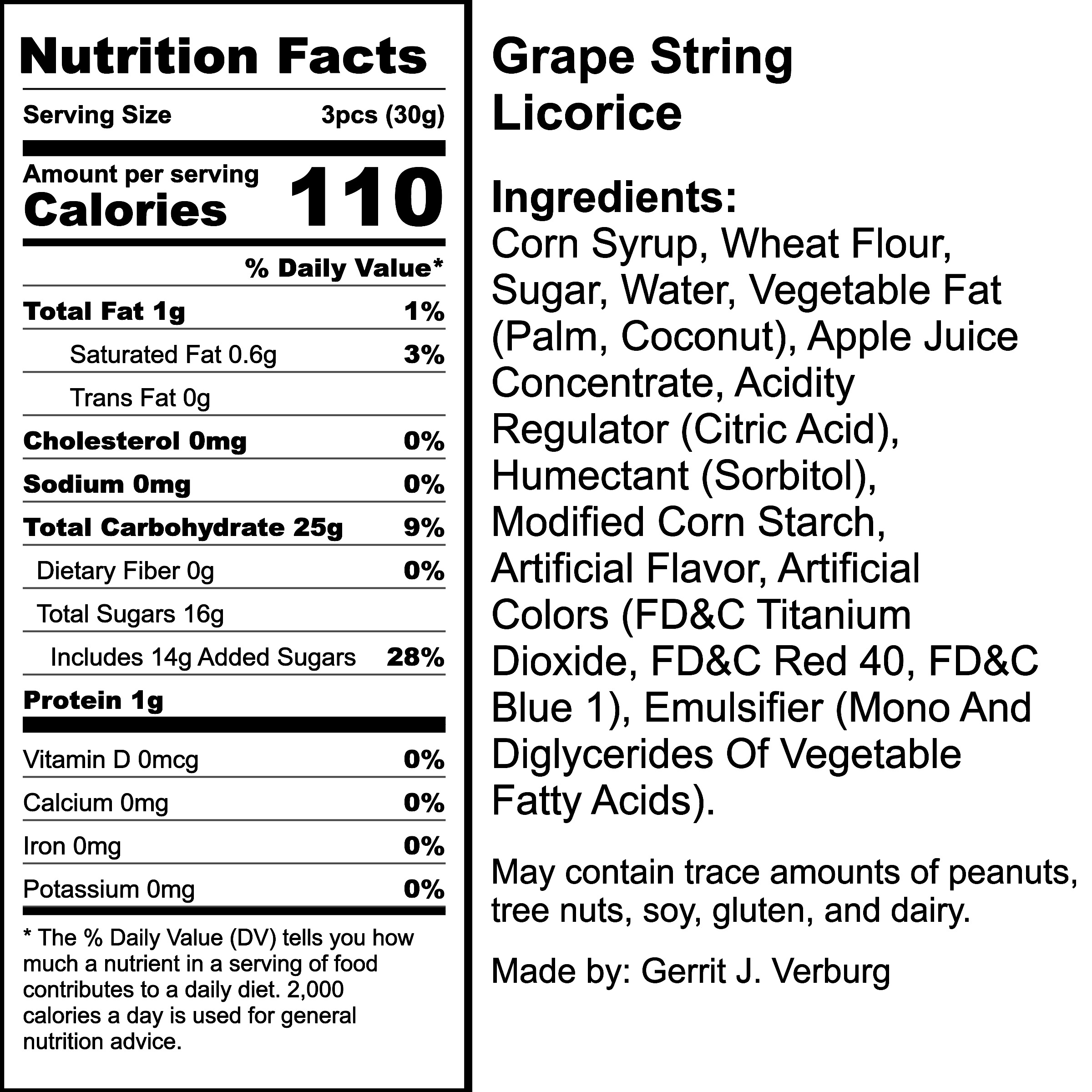 Nutrition Label
