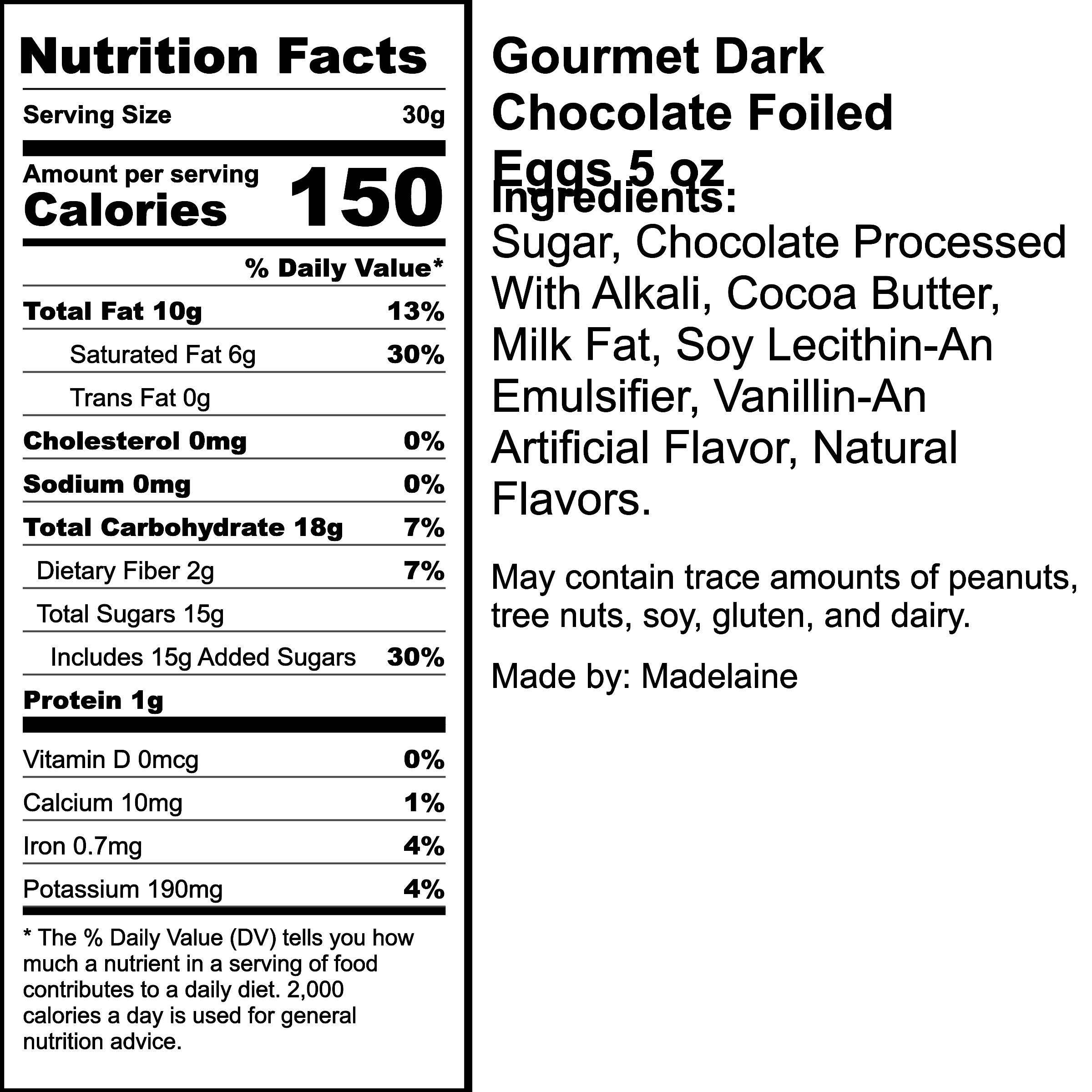 Nutrition Label