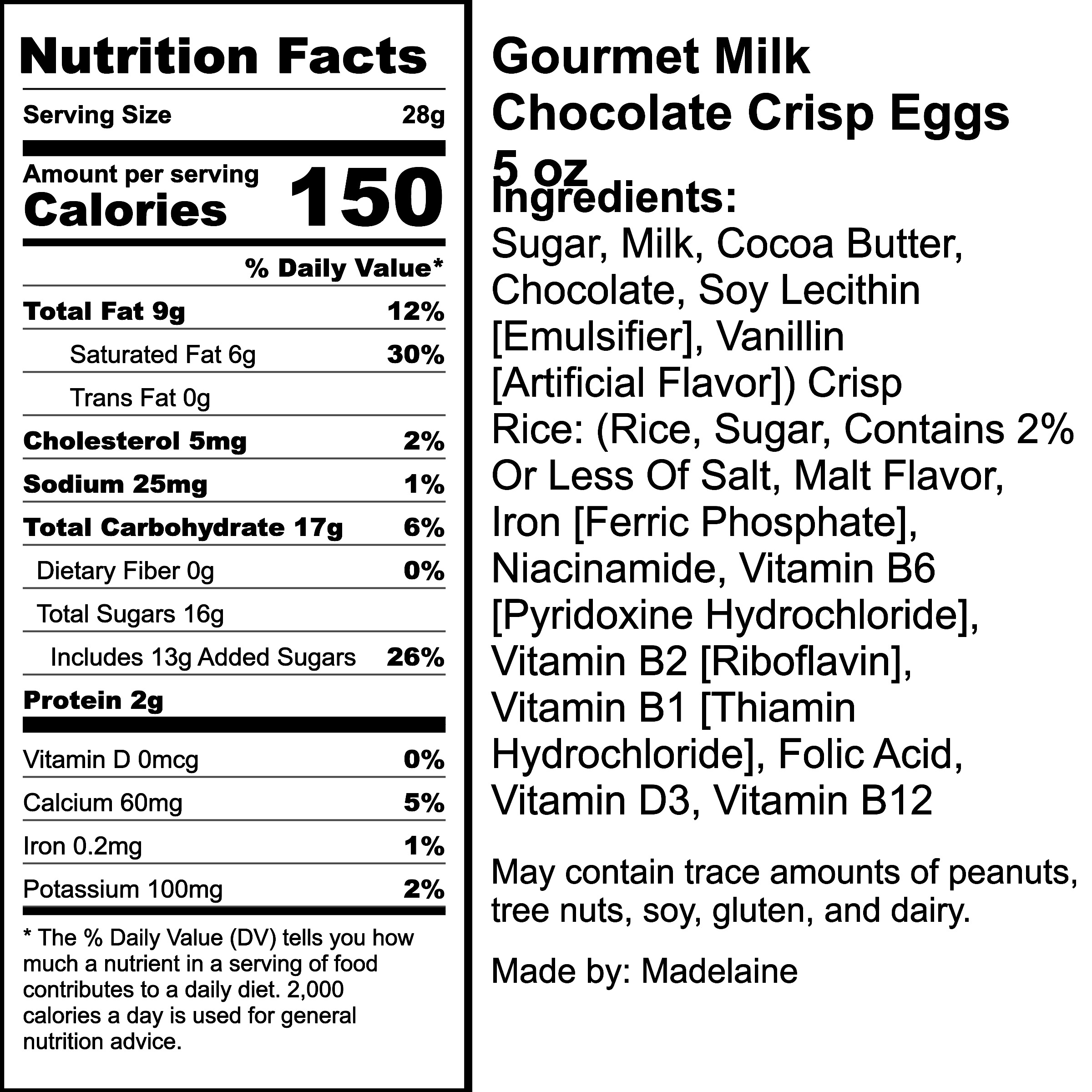 Nutrition Label