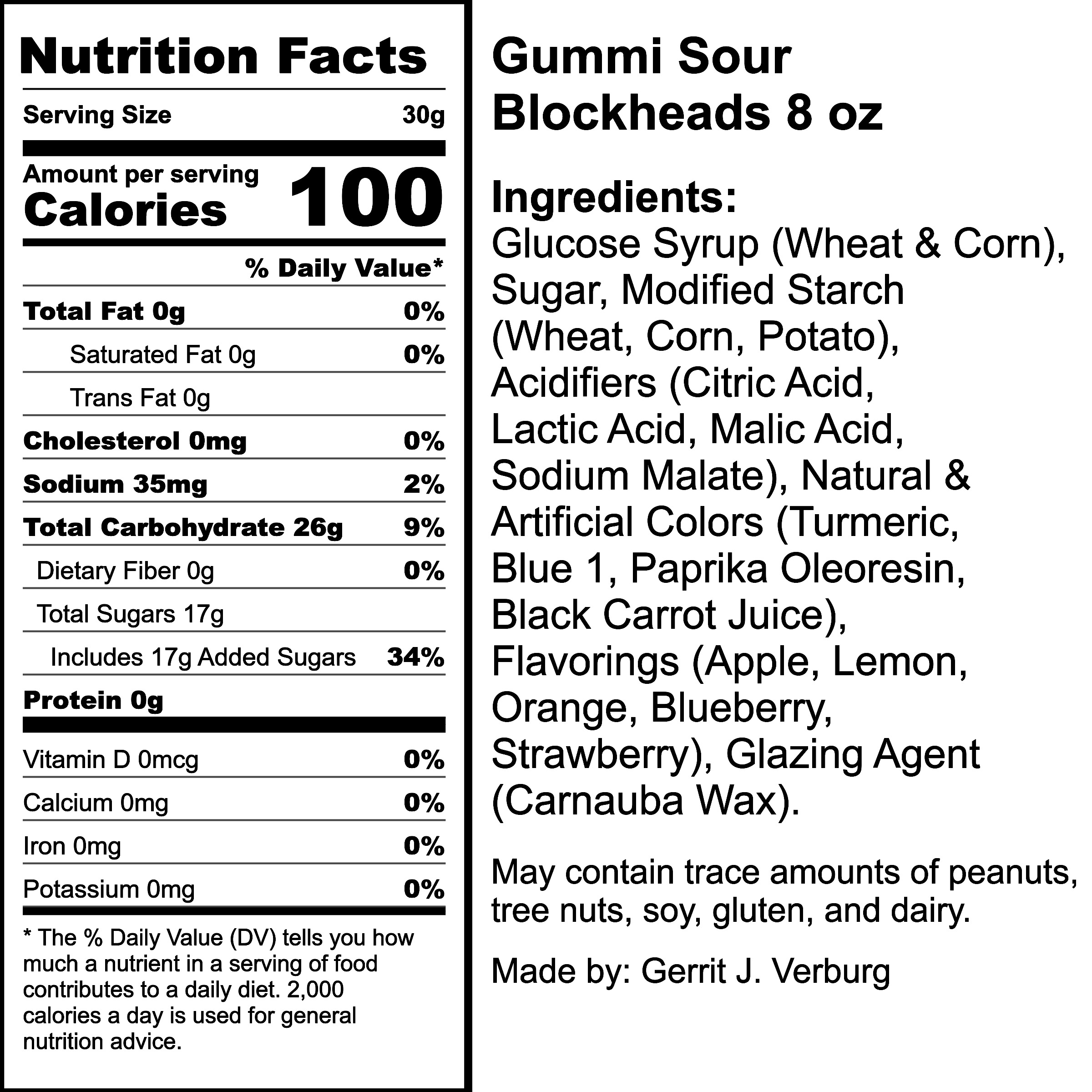 Nutrition Label