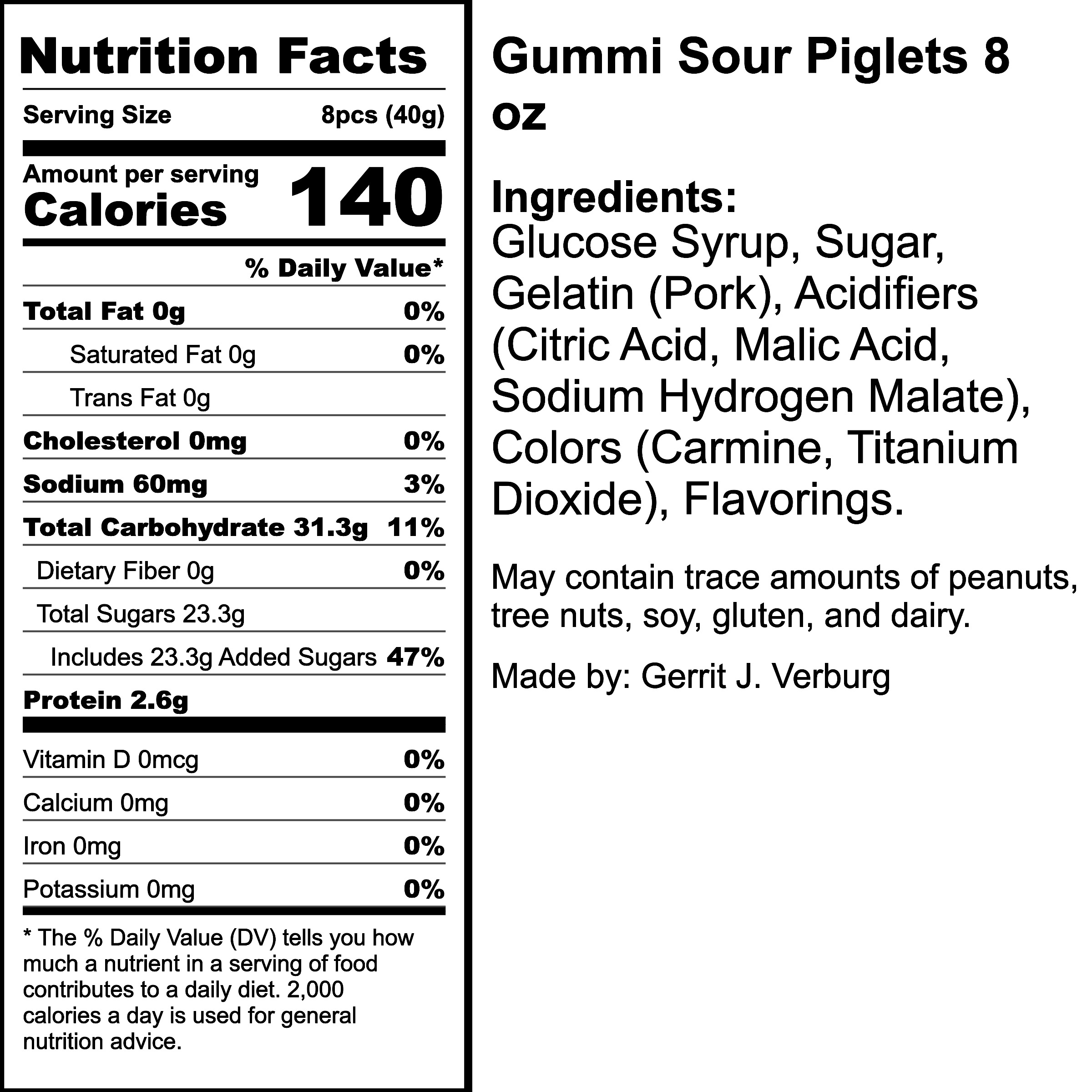 Nutrition Label