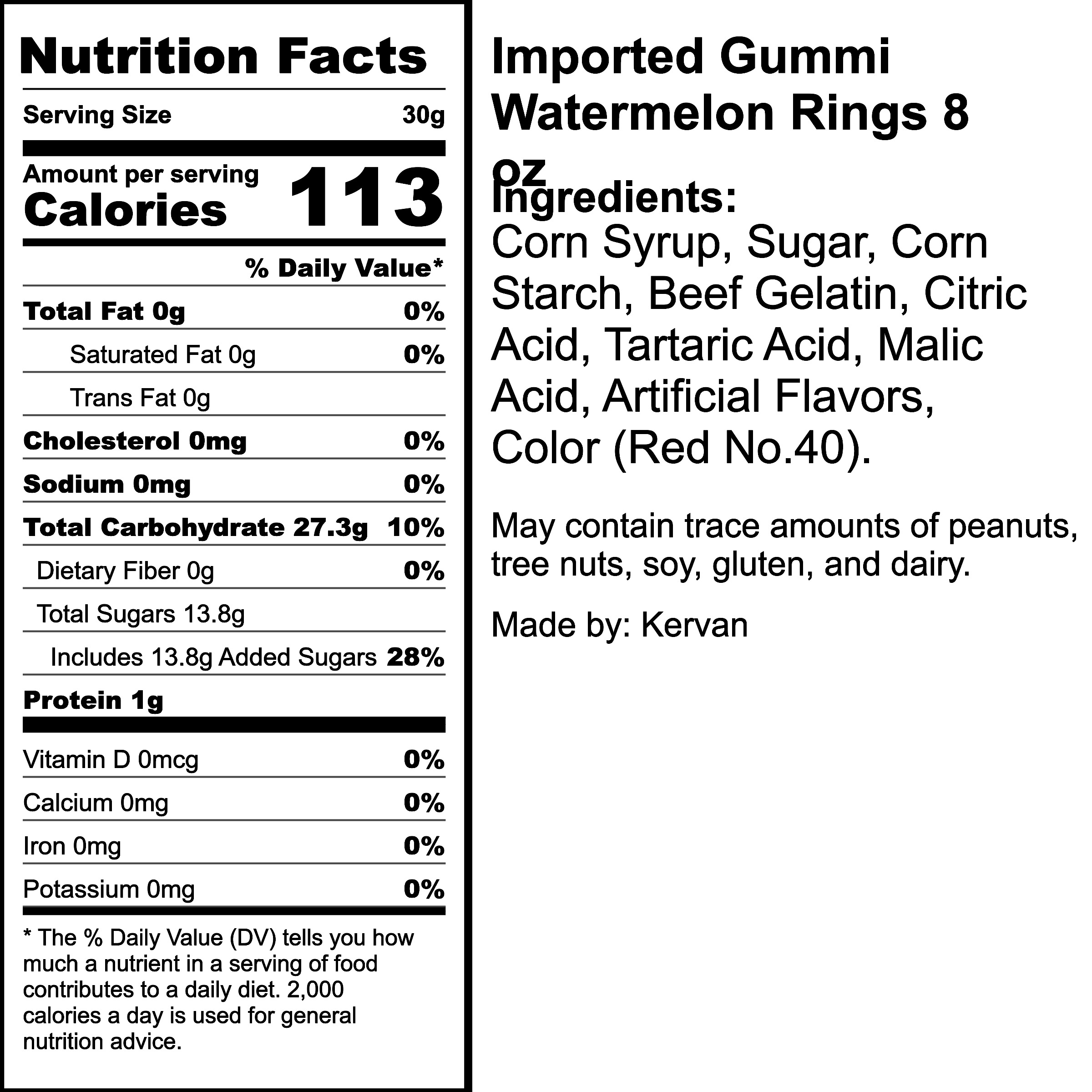 Nutrition Label