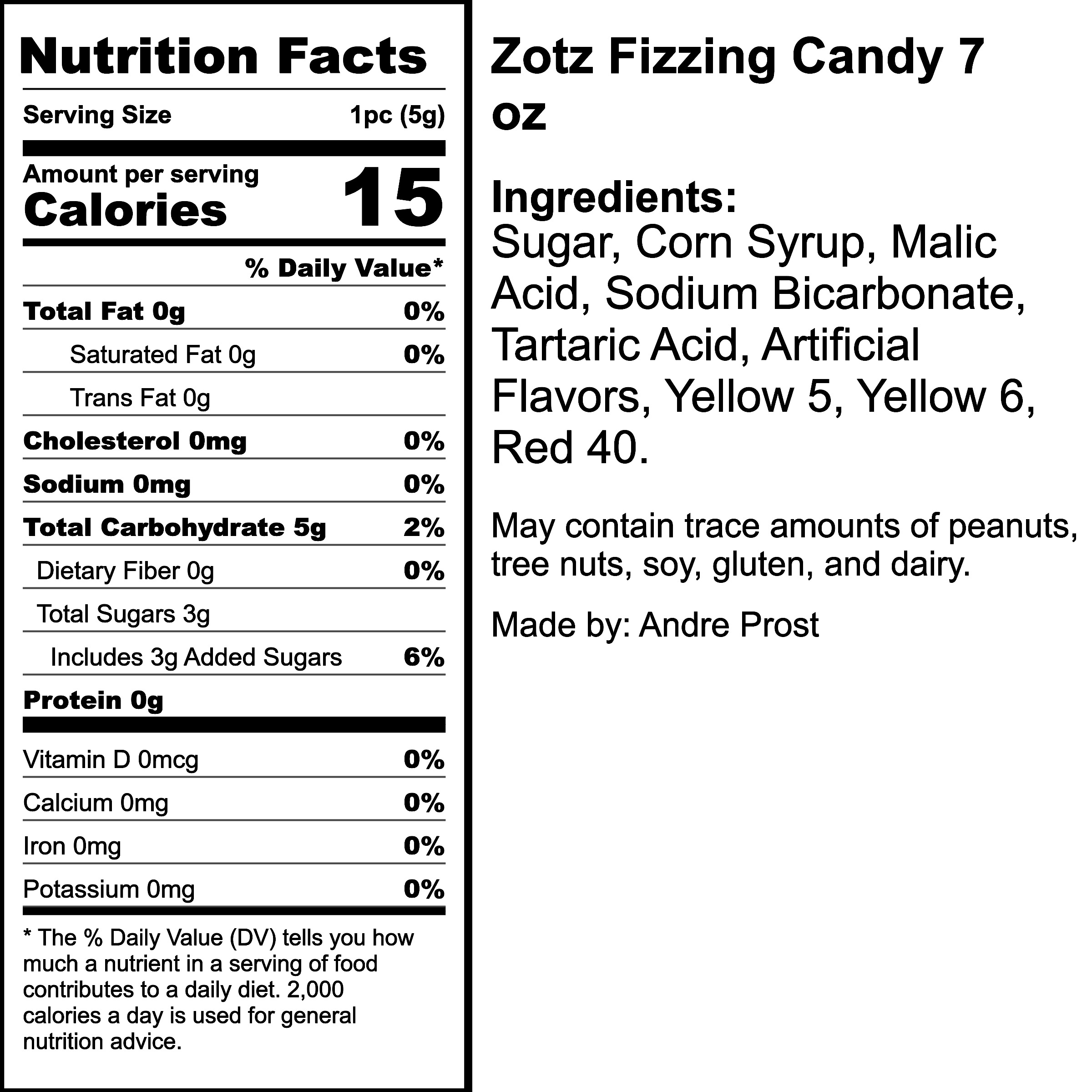 Nutrition Label
