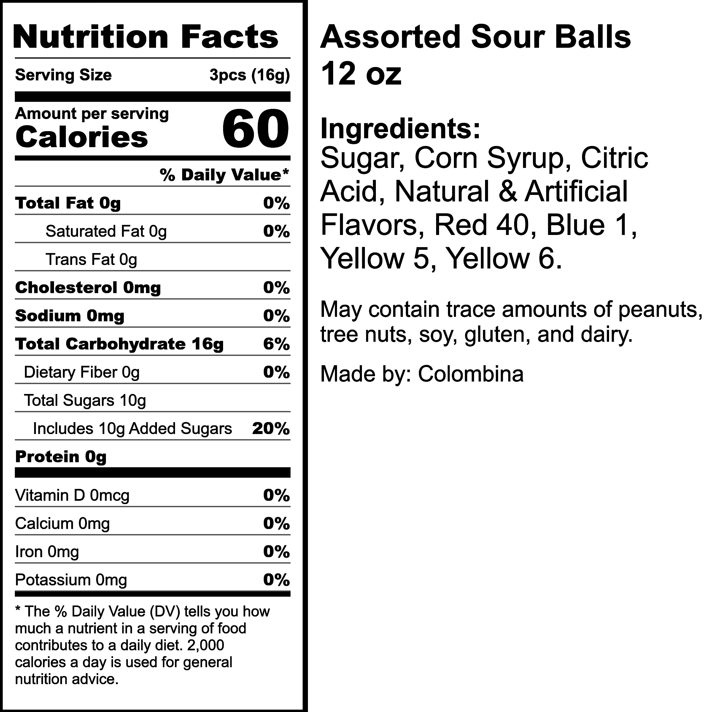 Nutrition Label
