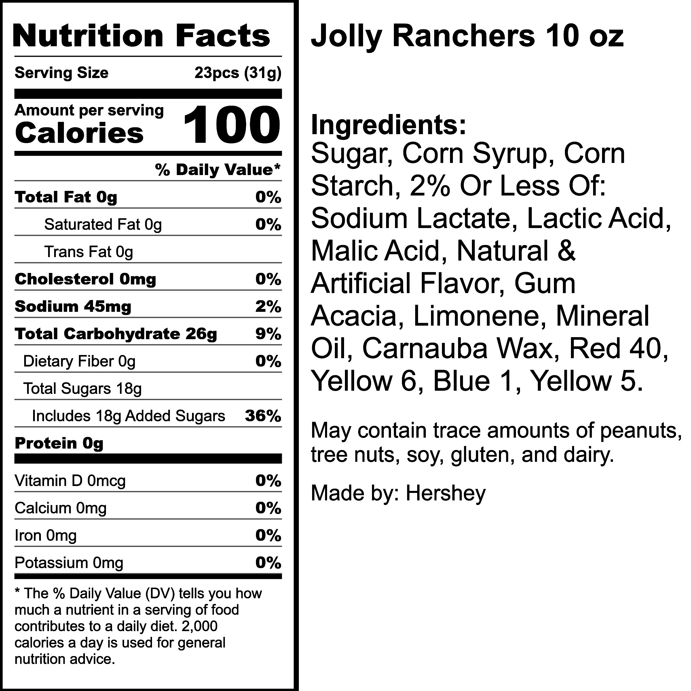 Nutrition Label