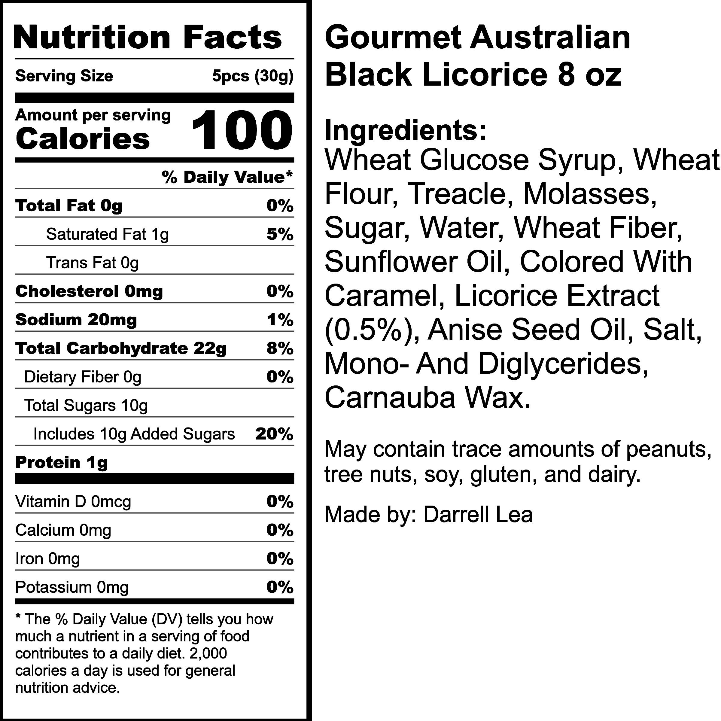 Nutrition Label