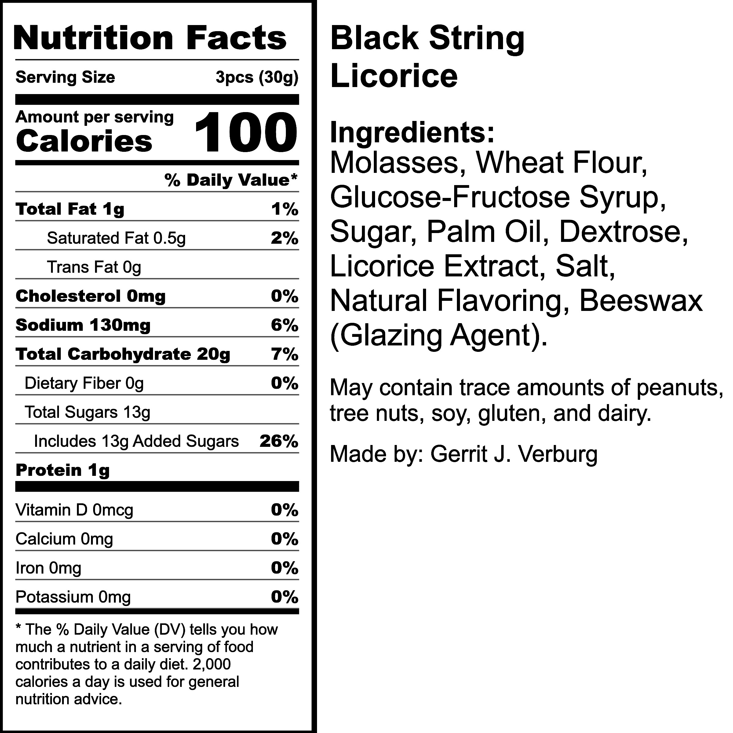 Nutrition Label