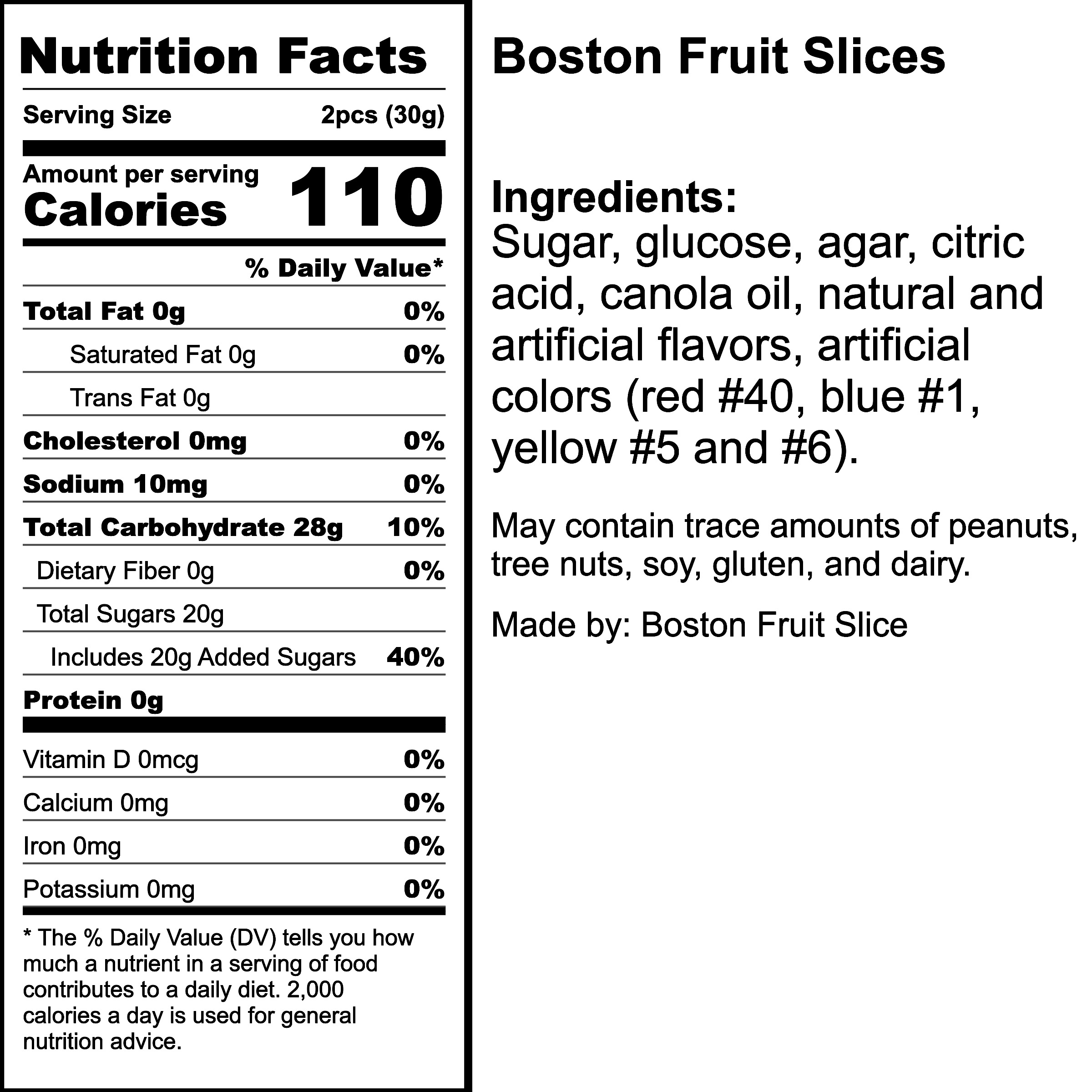 Nutrition Label