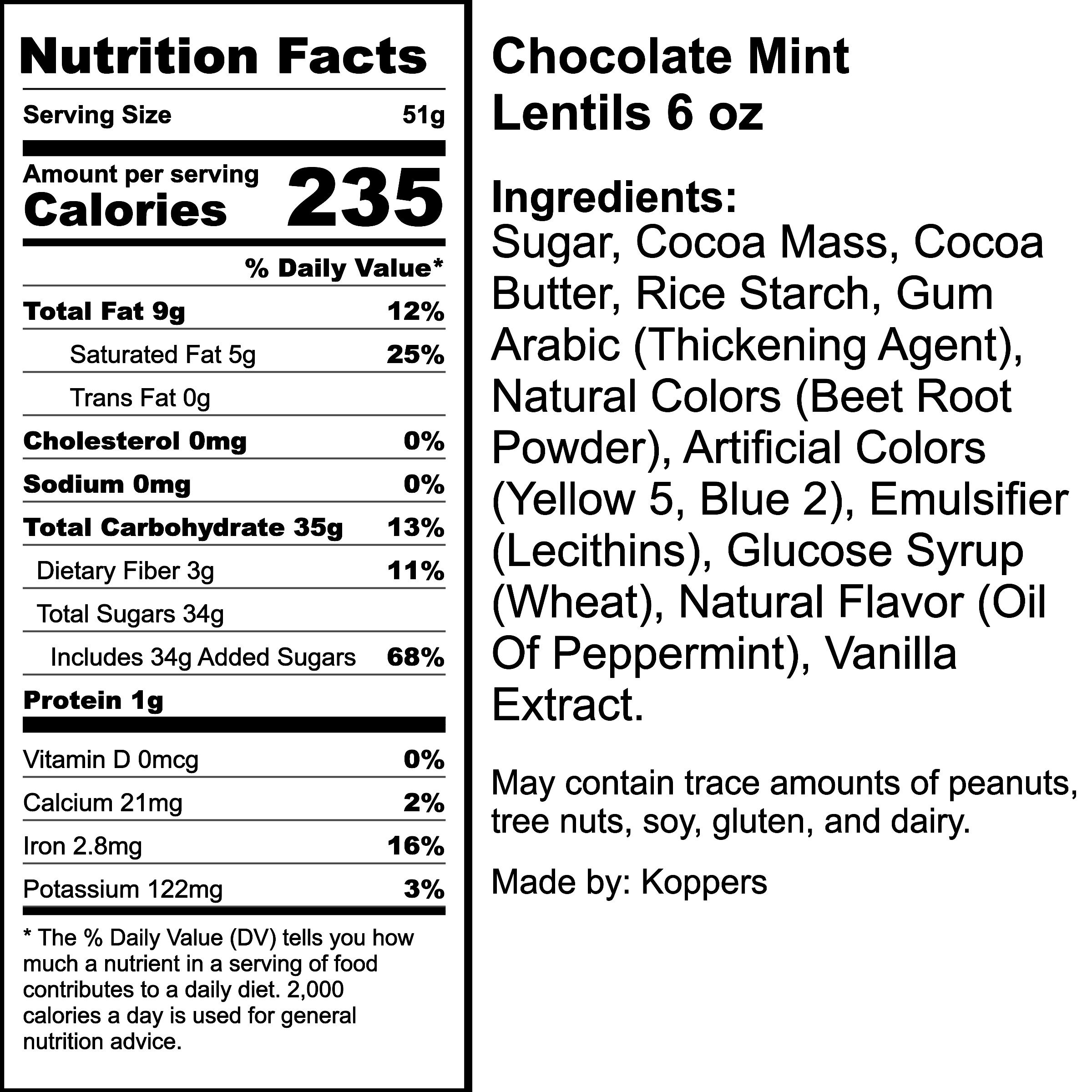 Nutrition Label