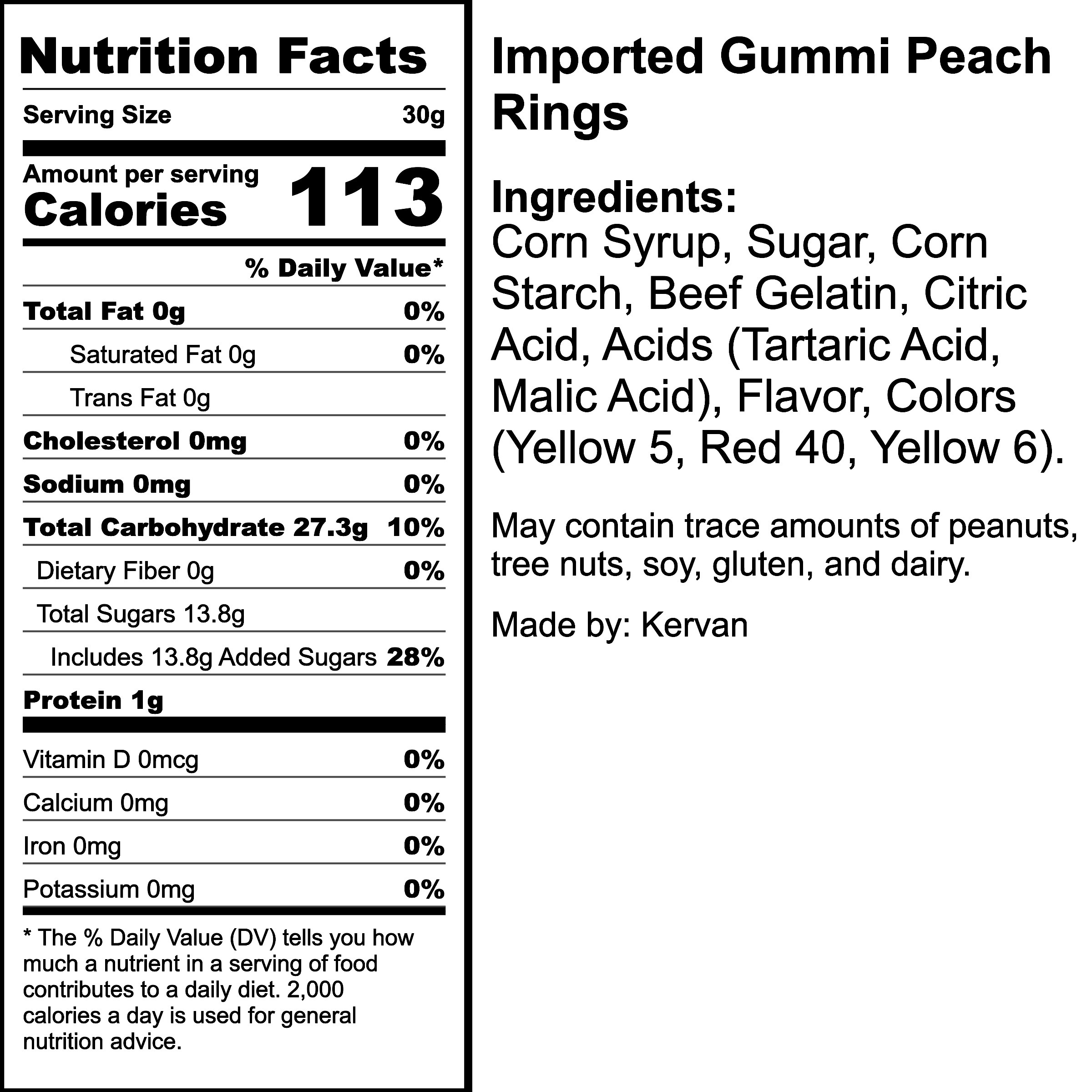 Nutrition Label