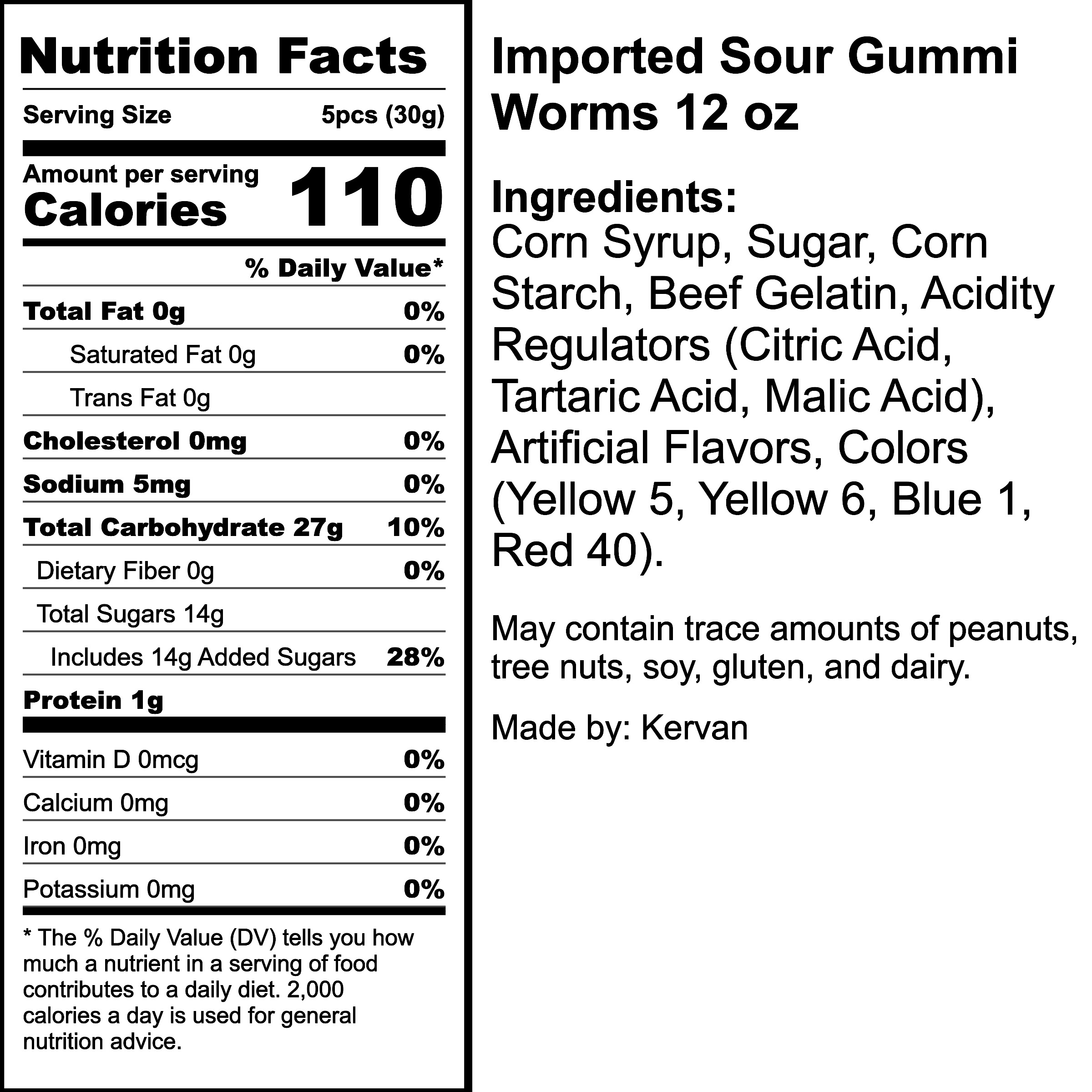 Nutrition Label