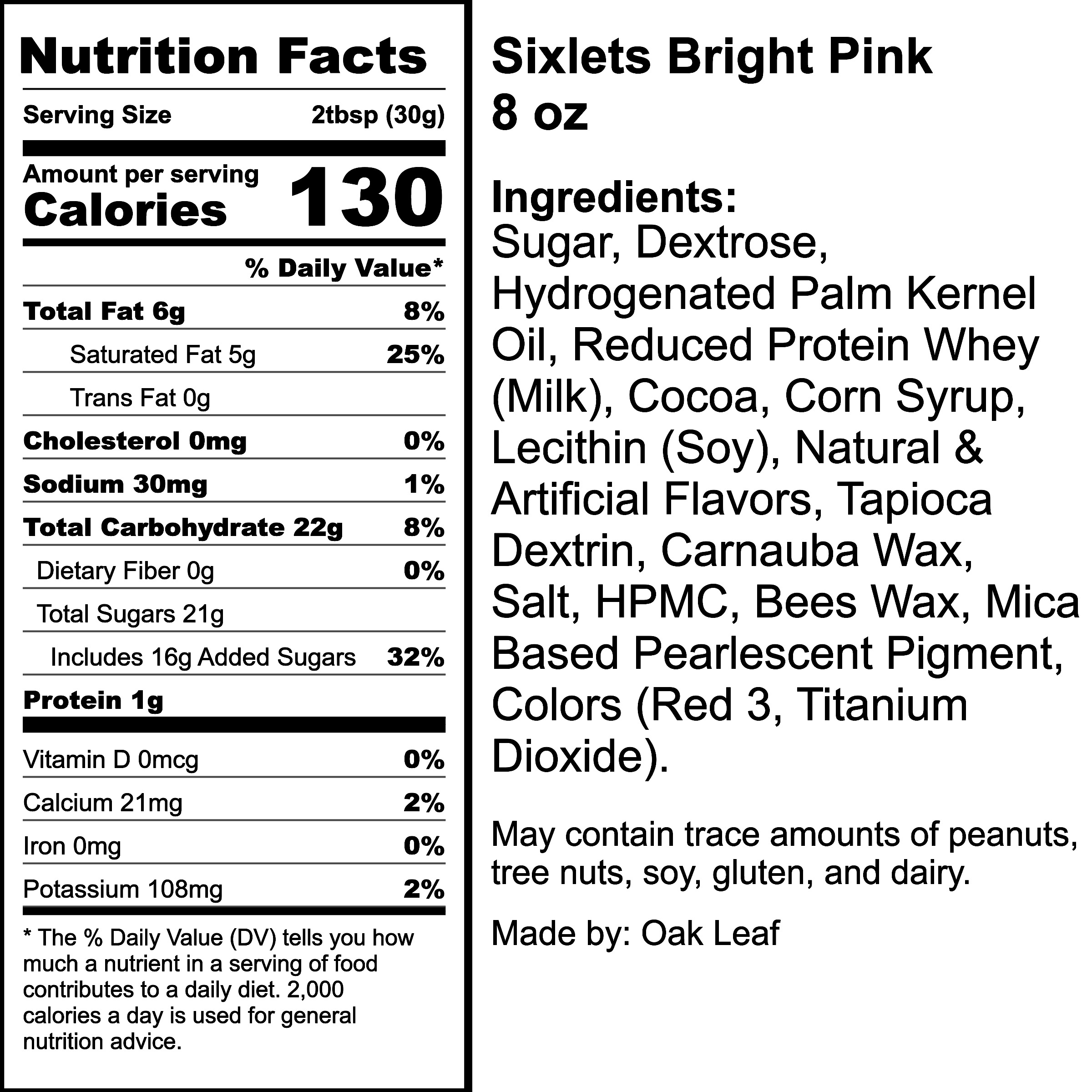 Nutrition Label