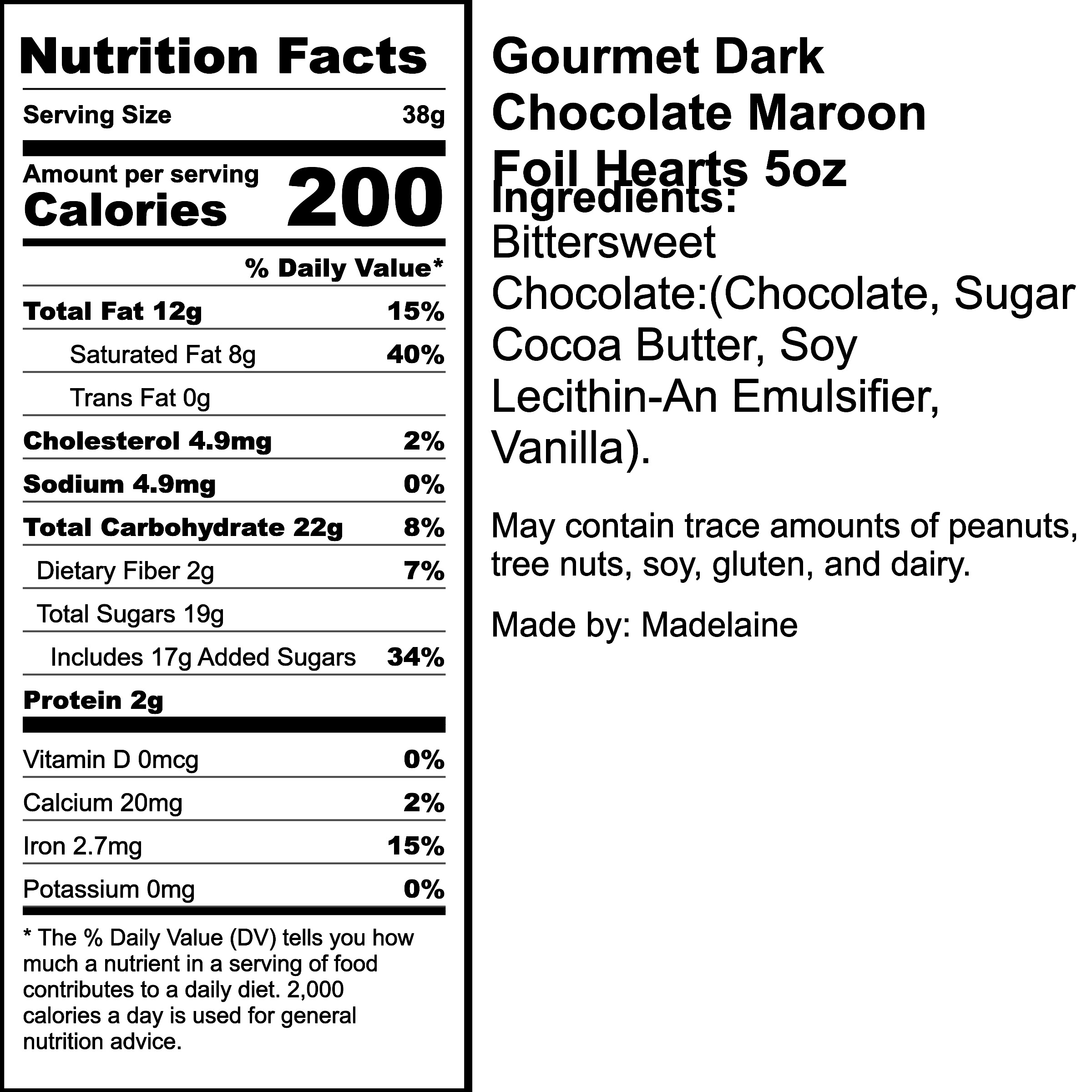 Nutrition Label