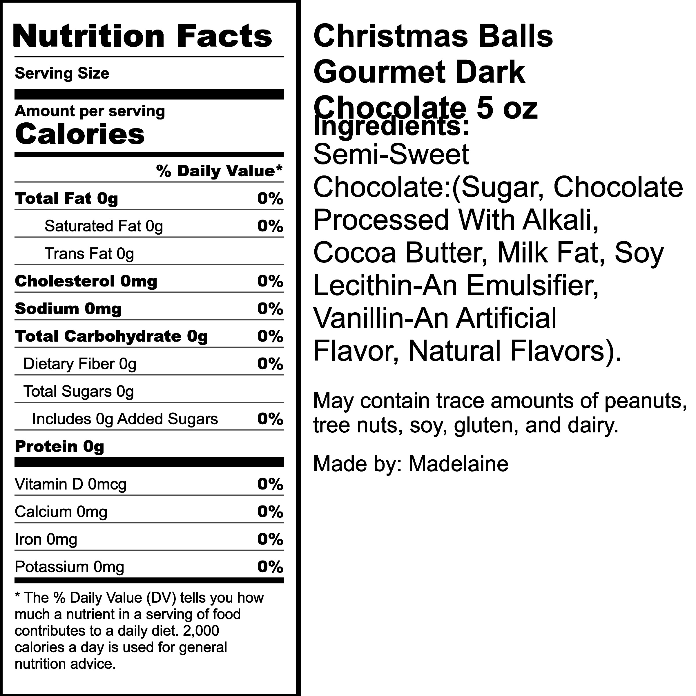 Nutrition Label