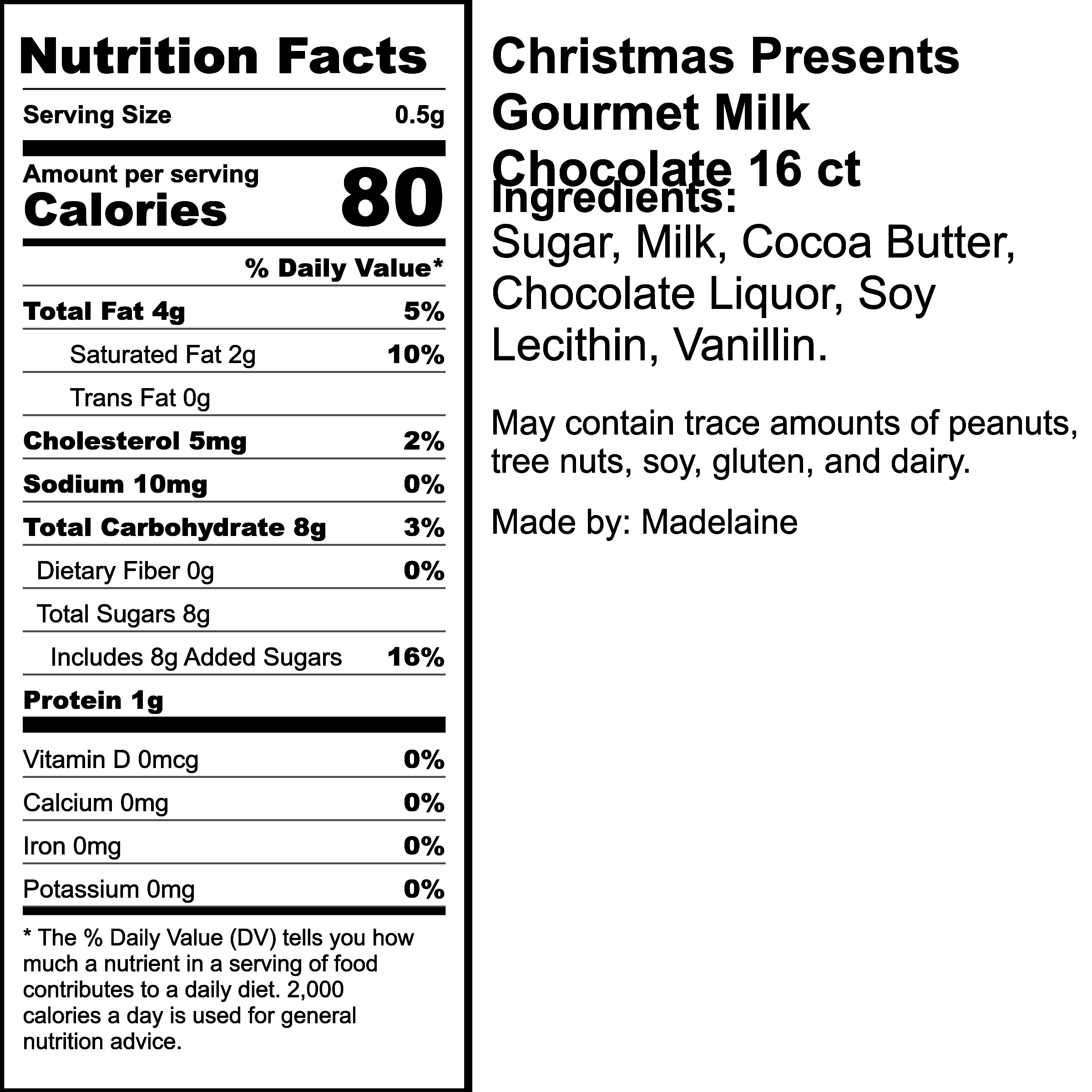 Nutrition Label