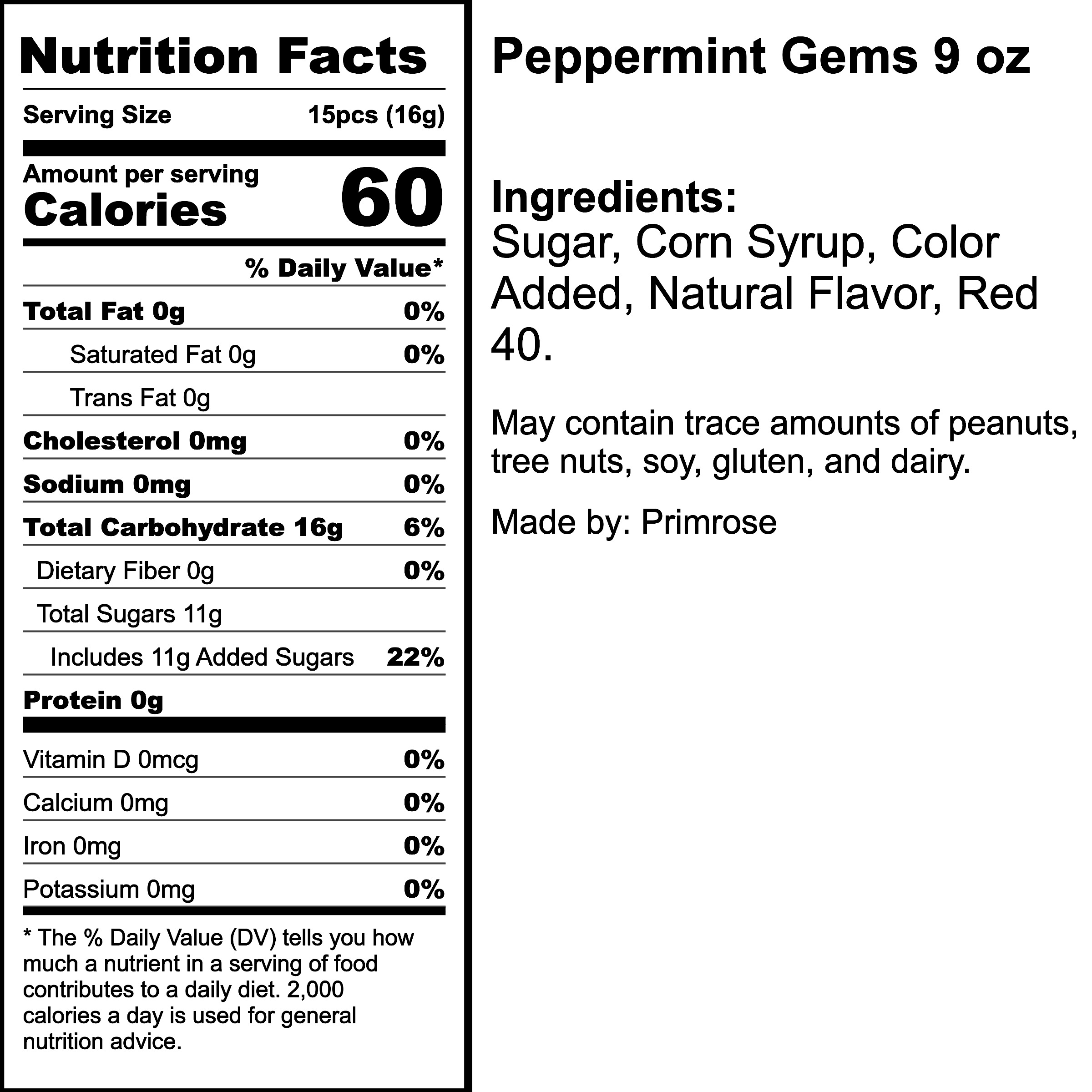 Nutrition Label