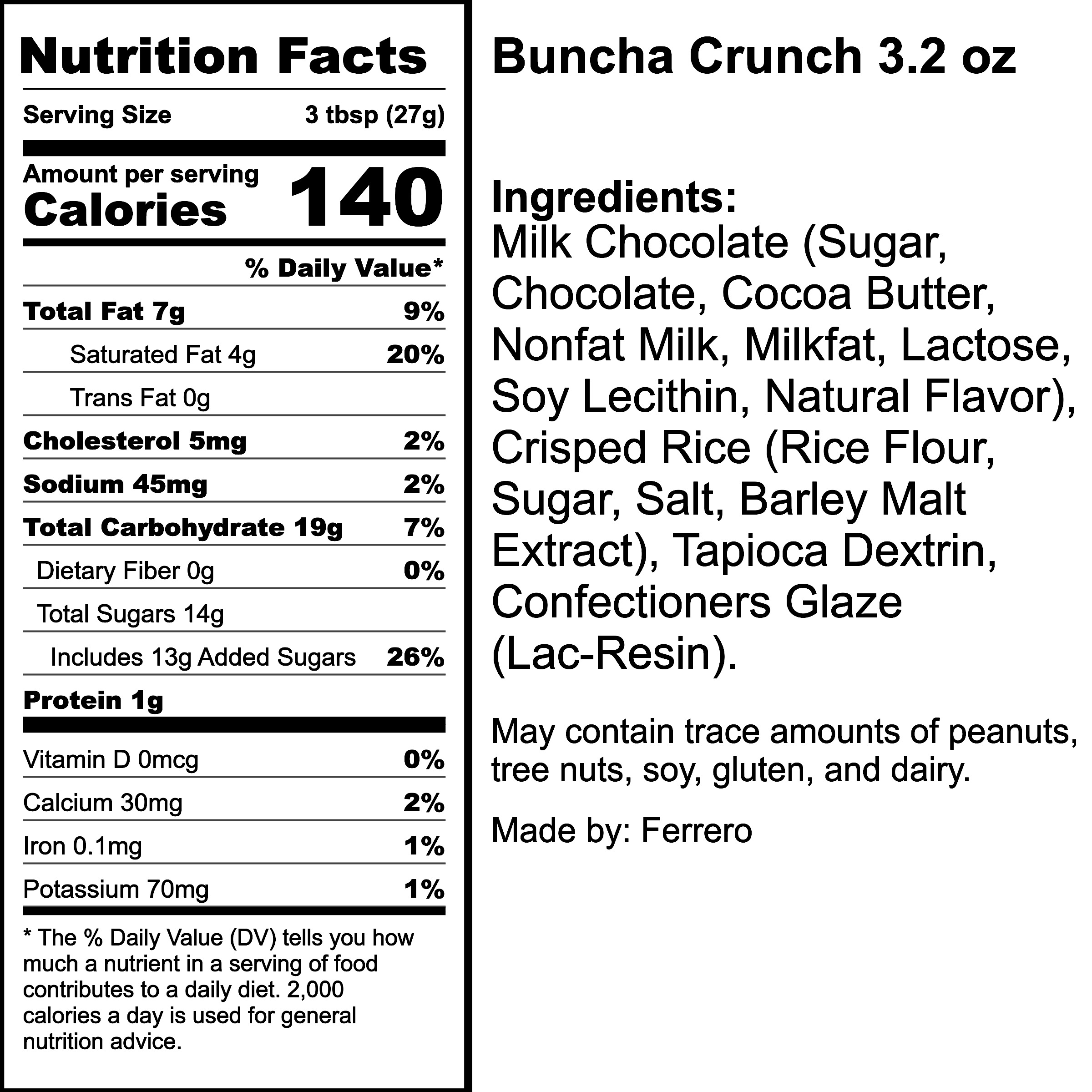 Nutrition Label