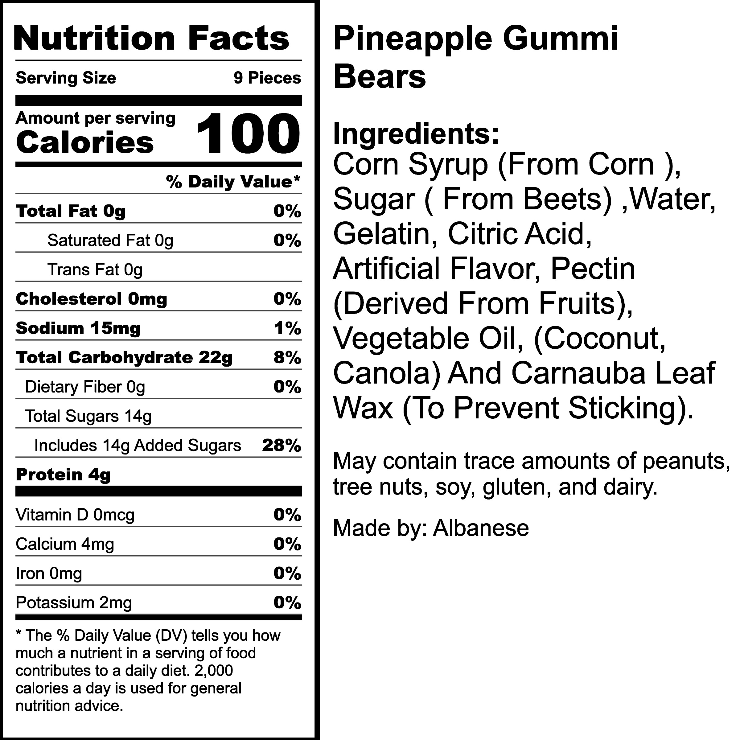 Nutrition Label