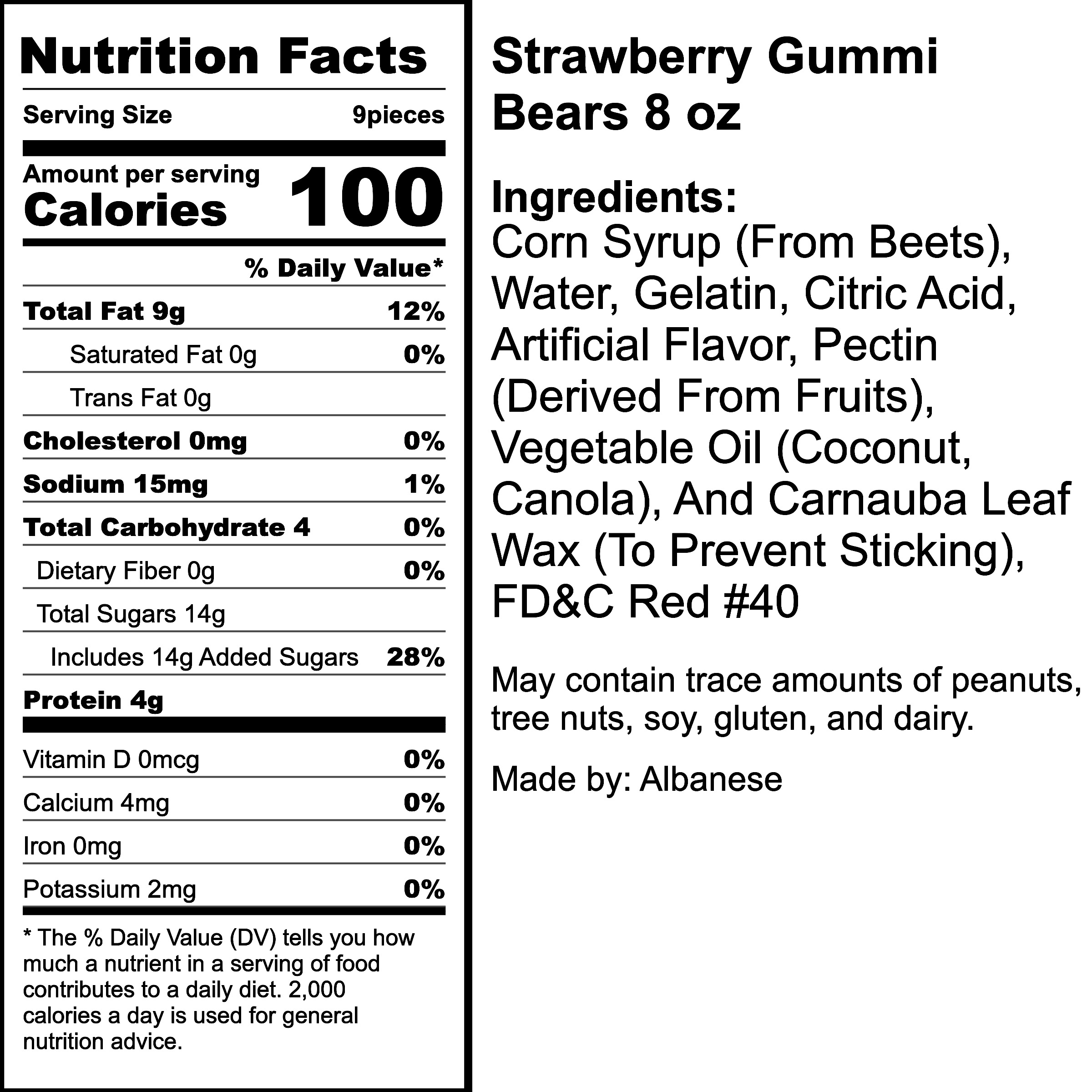 Nutrition Label
