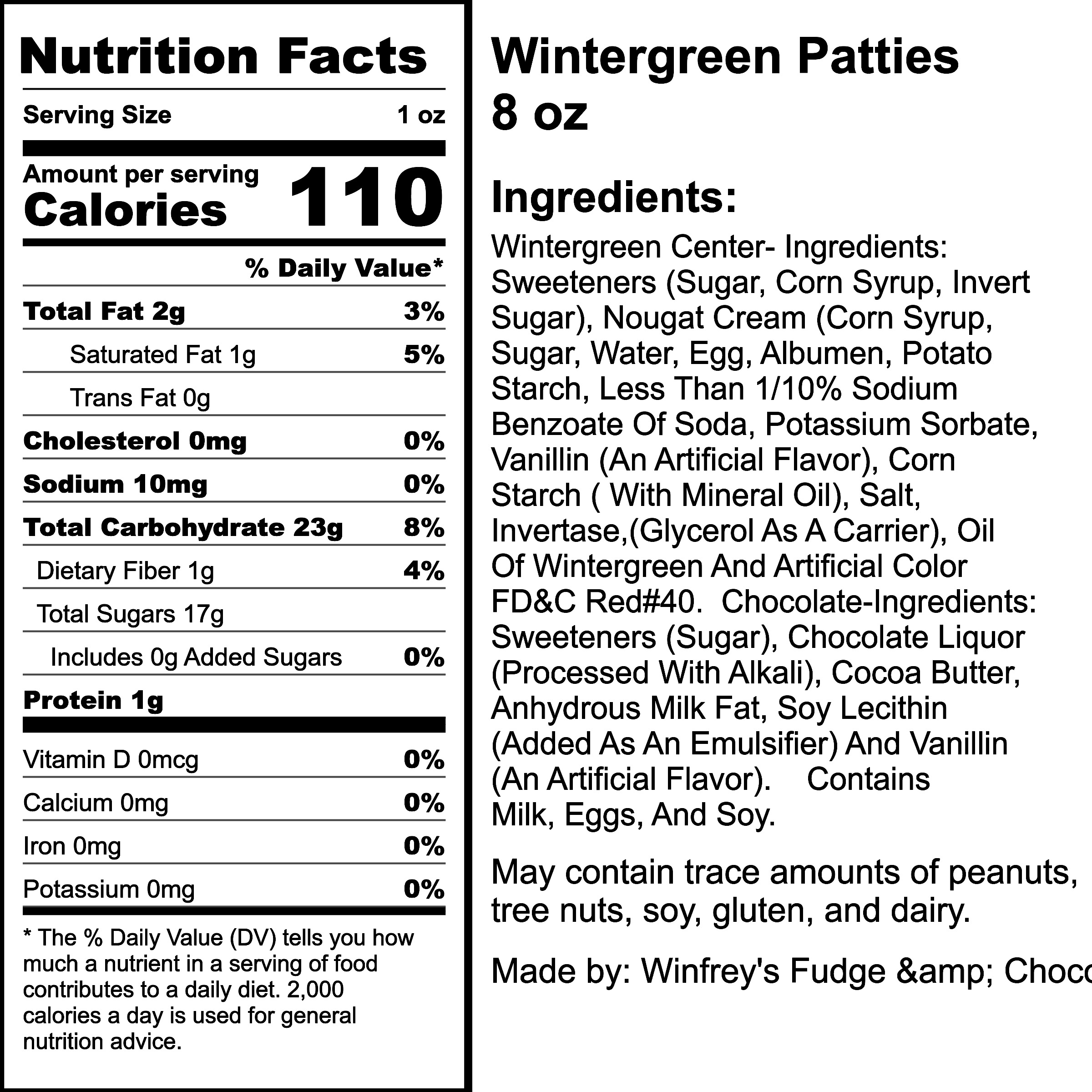 Nutrition Label