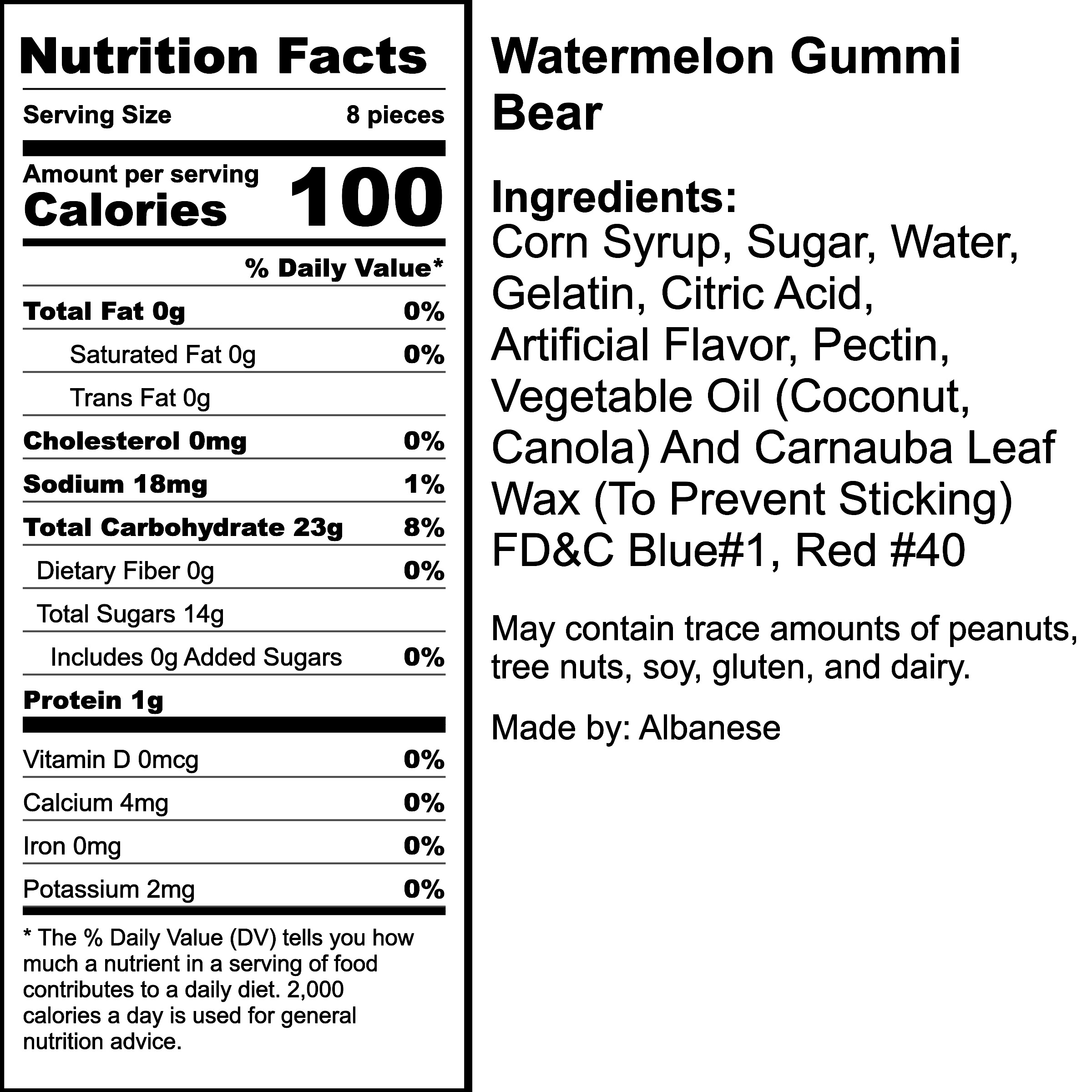 Nutrition Label