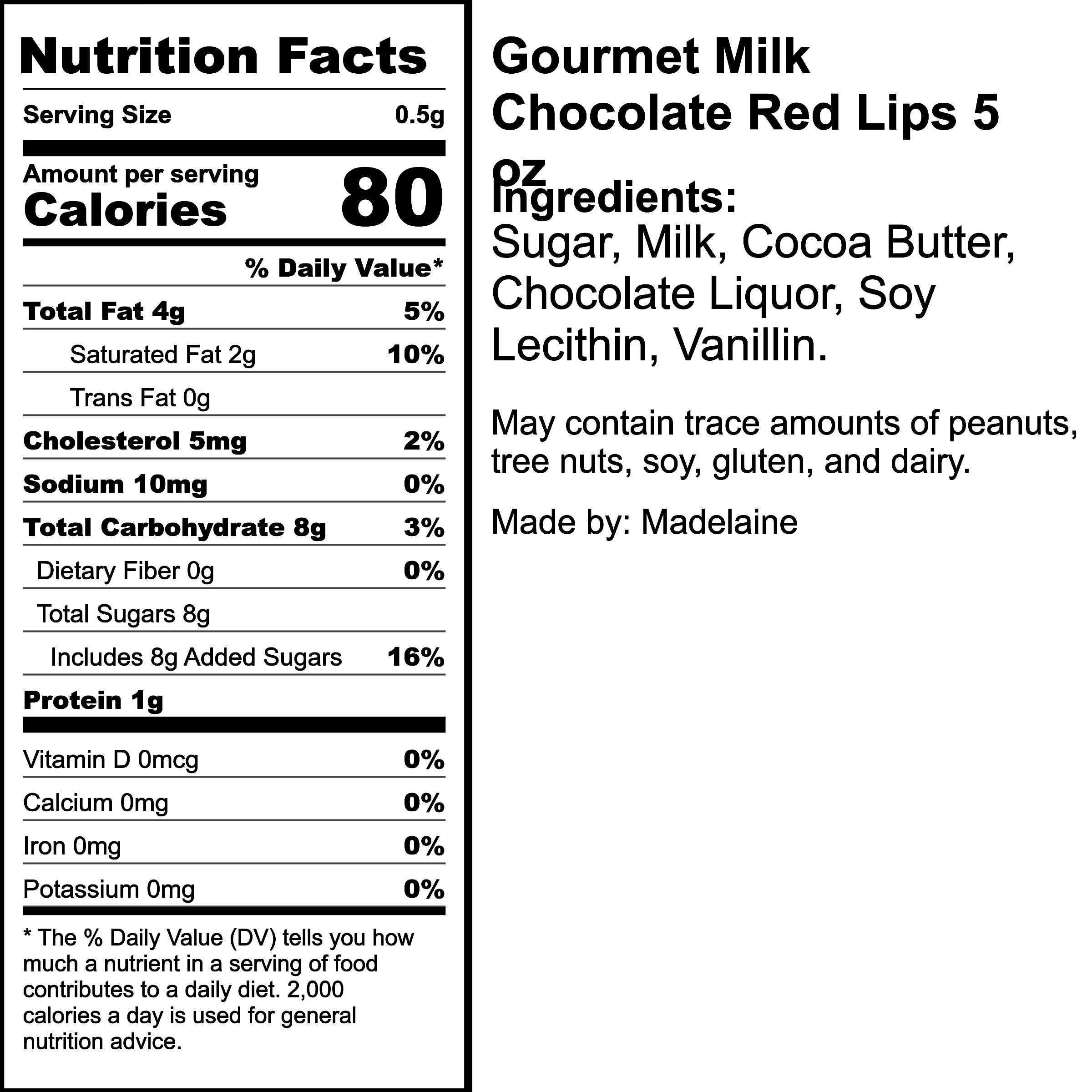 Nutrition Label