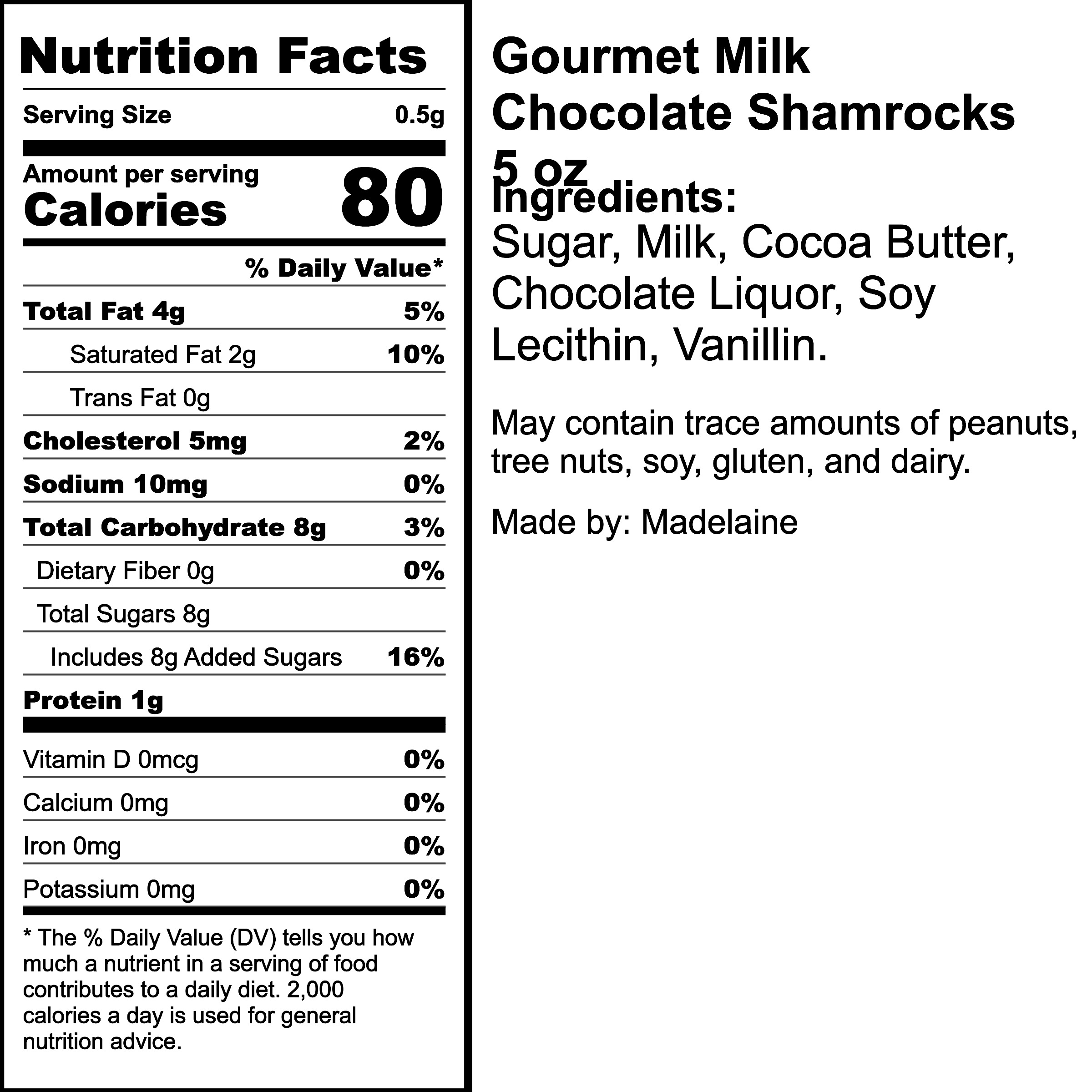 Nutrition Label