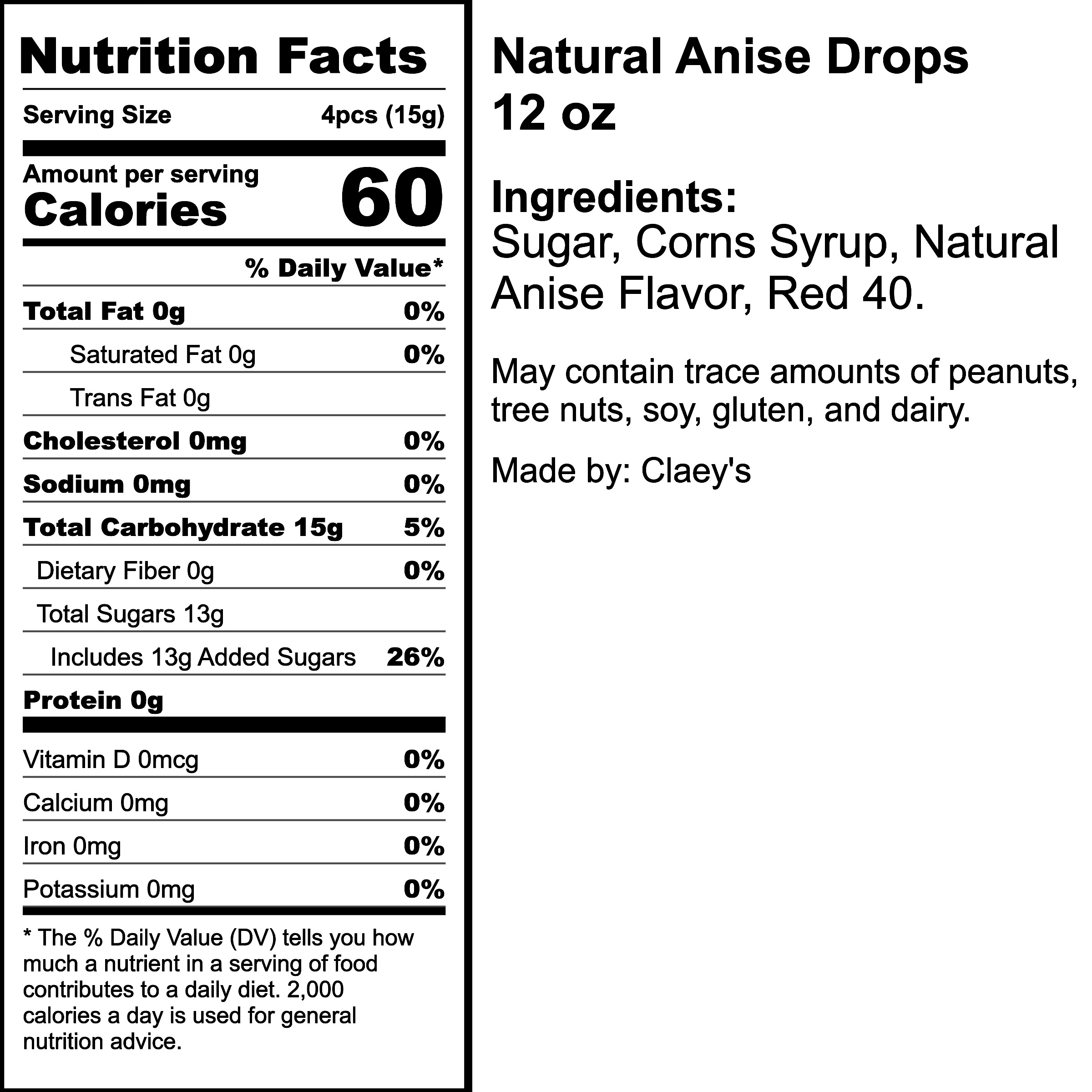 Nutrition Label