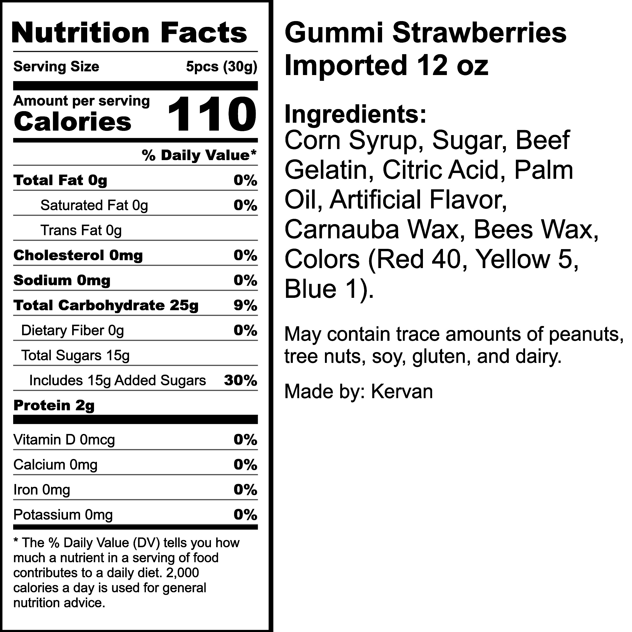 Nutrition Label