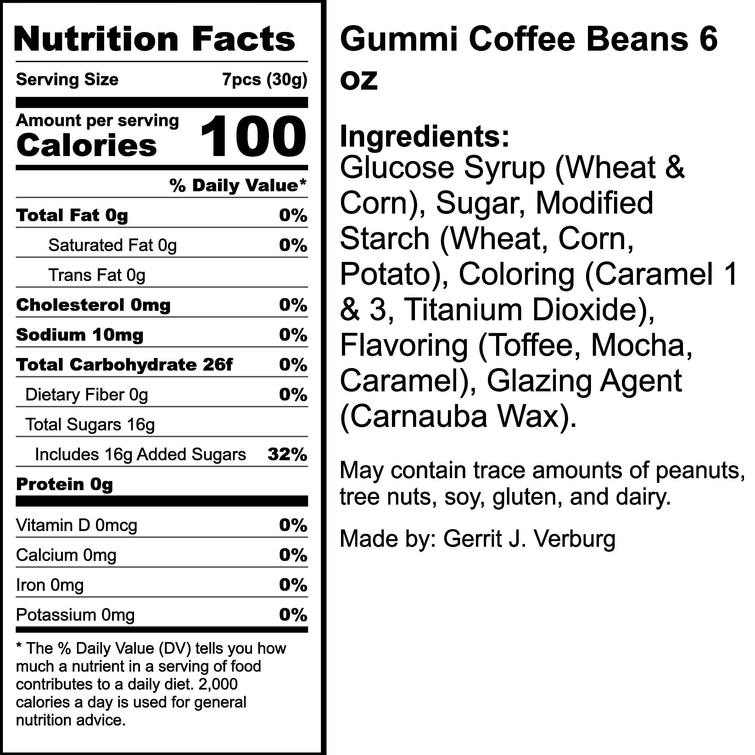 Nutrition Label
