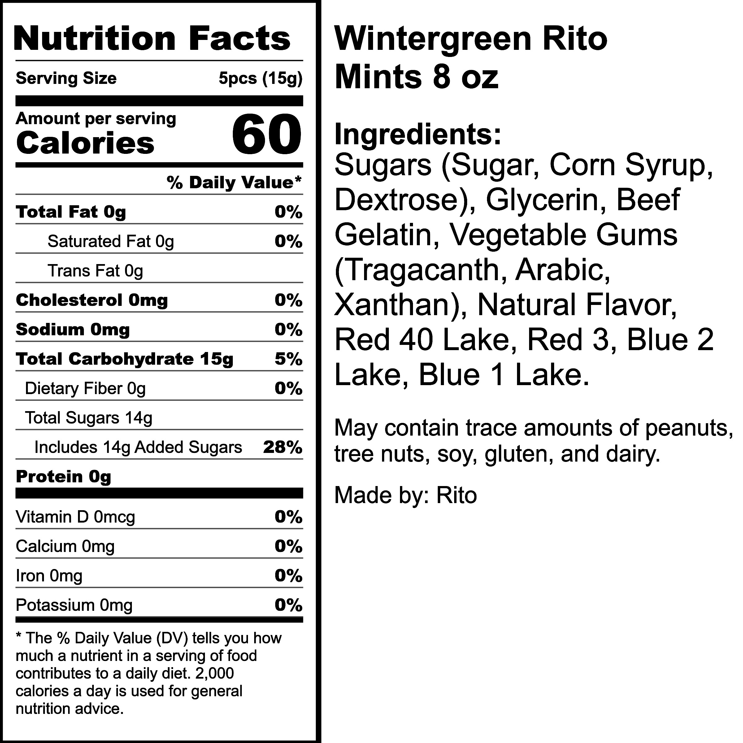 Nutrition Label