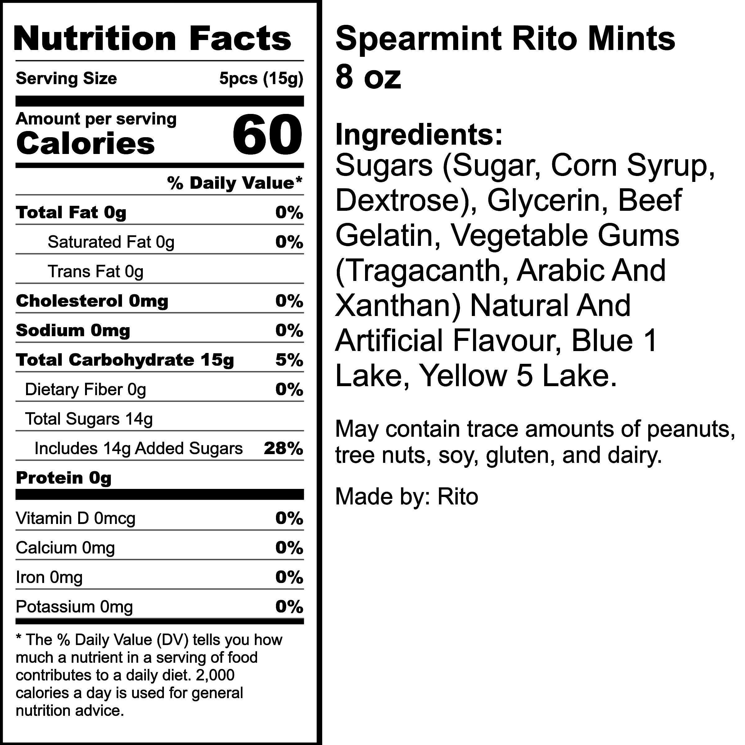Nutrition Label